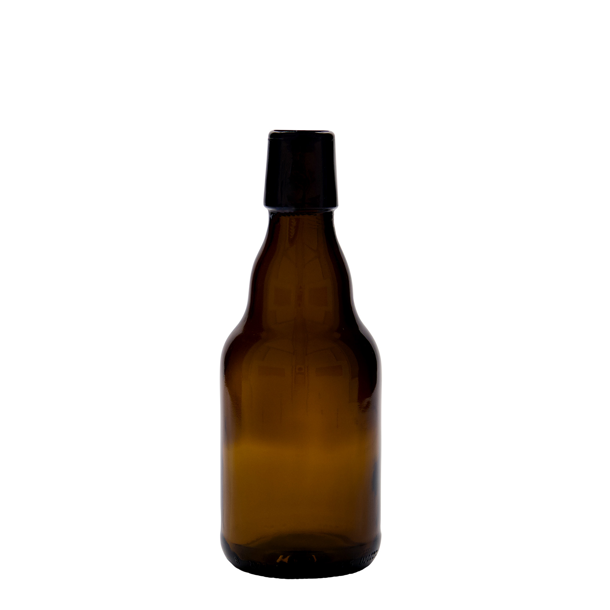 330 ml bira şişesi 'Steinie', cam, kahverengi, ağız: mandallı kapak