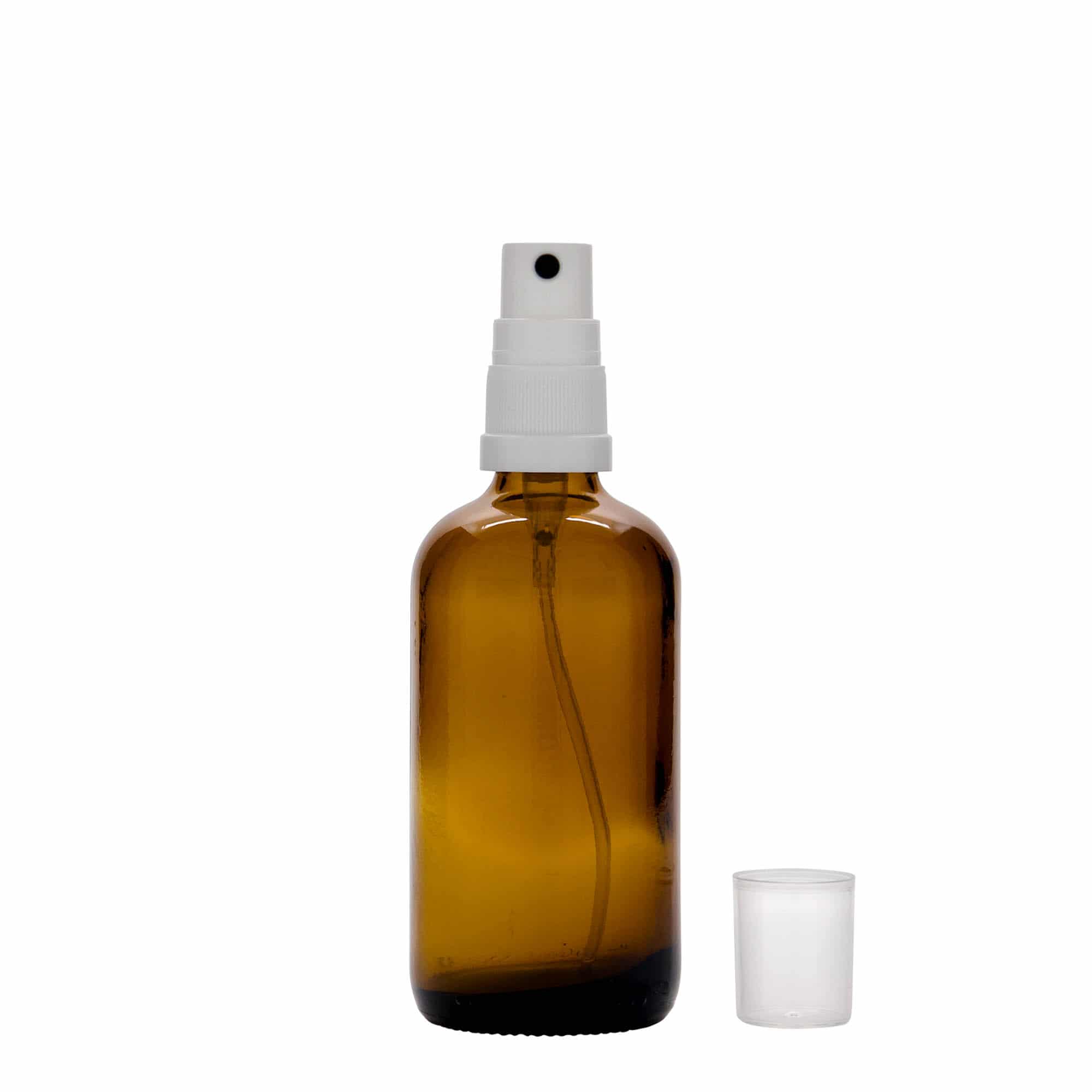 100 ml Sprey Şişesi İlaç, Cam, Kahverengi, Ağız: DIN 18