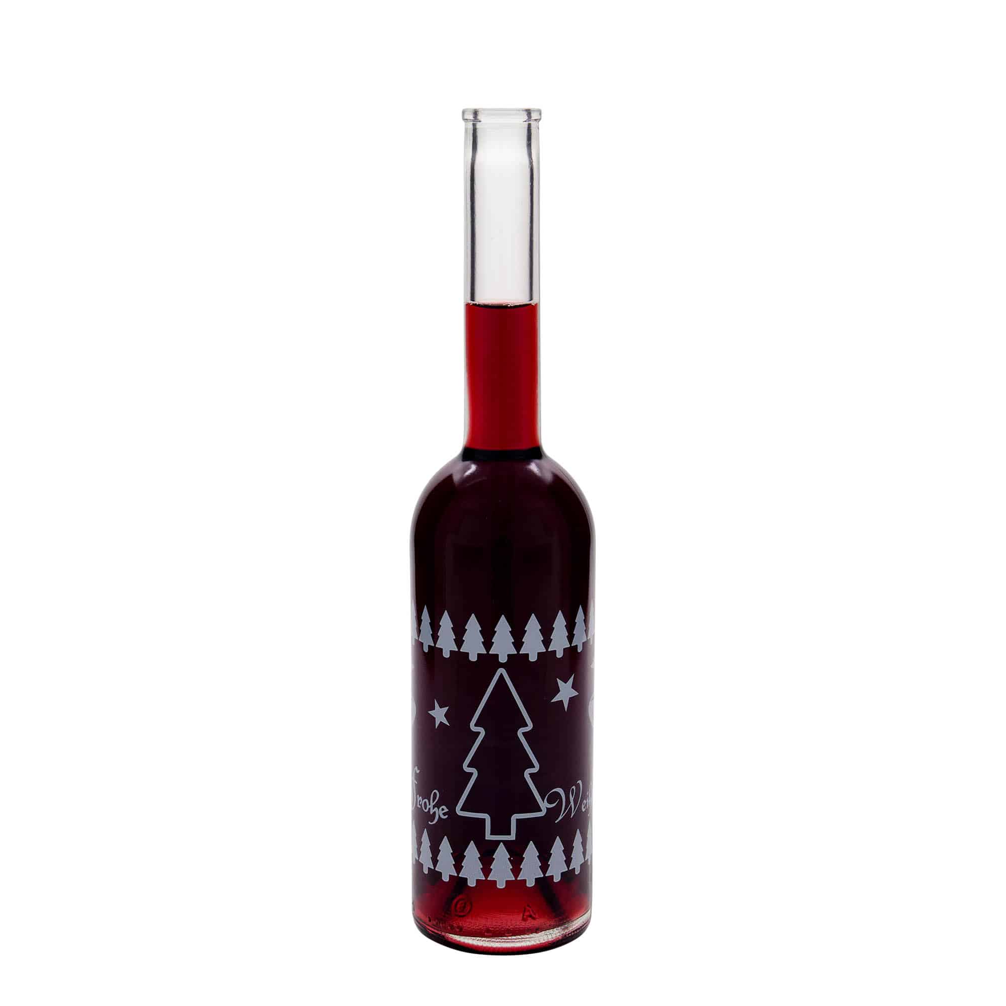 500 ml Cam şişe 'Opera', Motif: Klasik Noel, Ağız: Mantar
