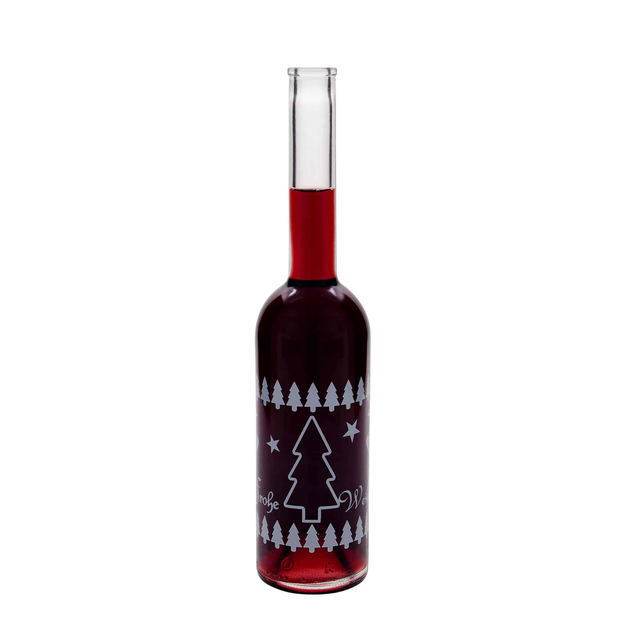 500 ml Cam şişe 'Opera', Motif: Klasik Noel, Ağız: Mantar