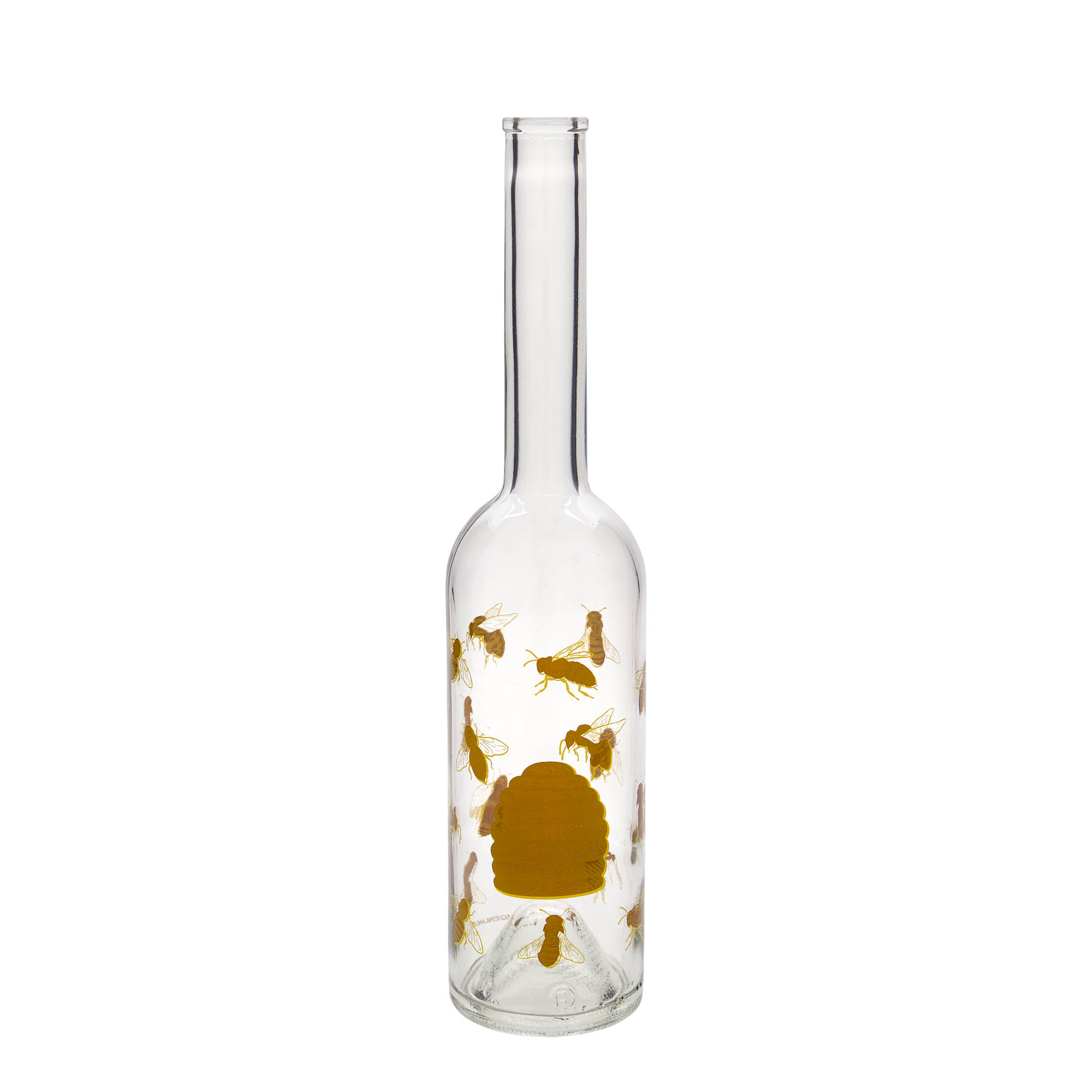 500 ml Cam Şişe 'Opera', Motif: Arılar, Ağız: Mantar