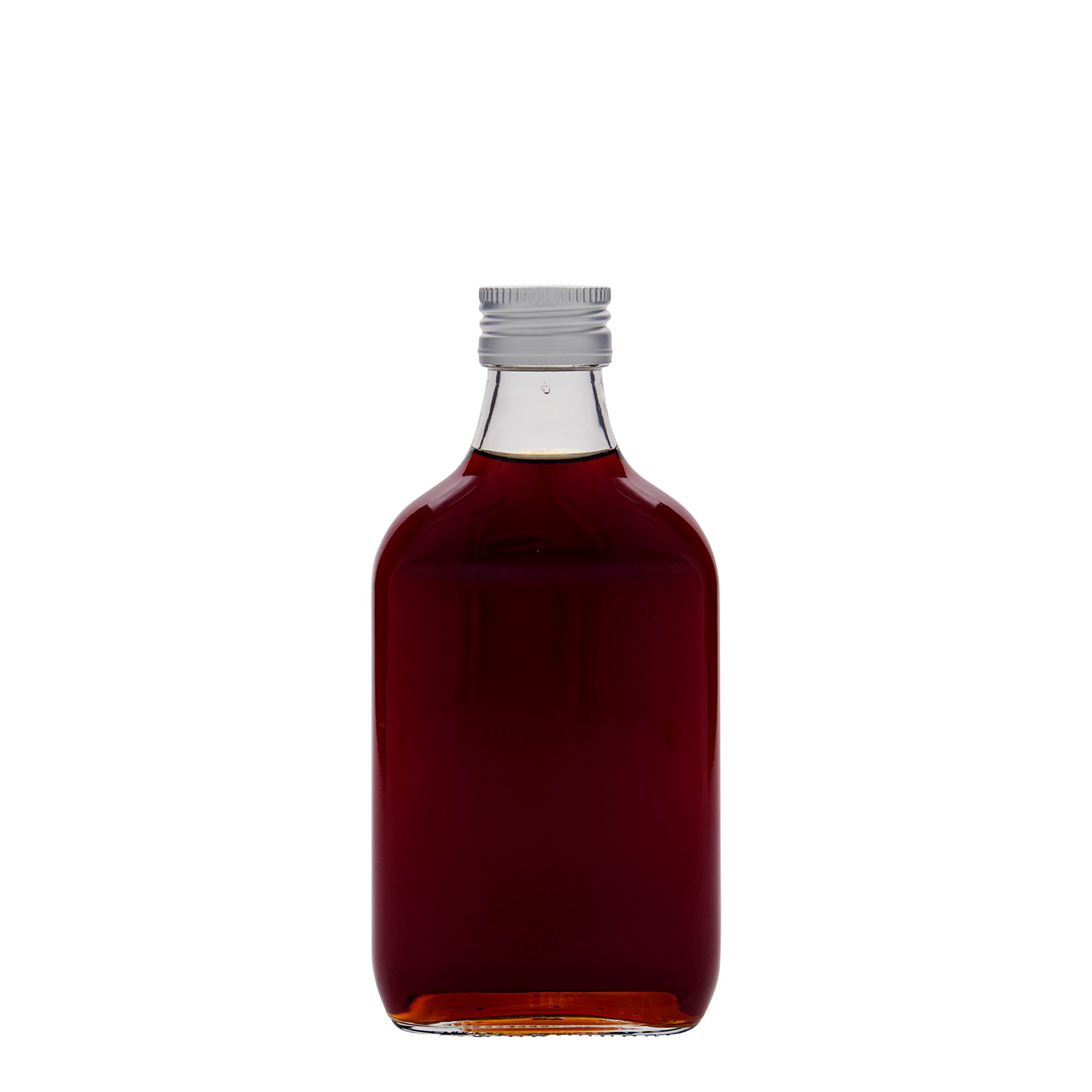 200 ml cep şişesi, dikdörtgen, cam, ağız: PP 28