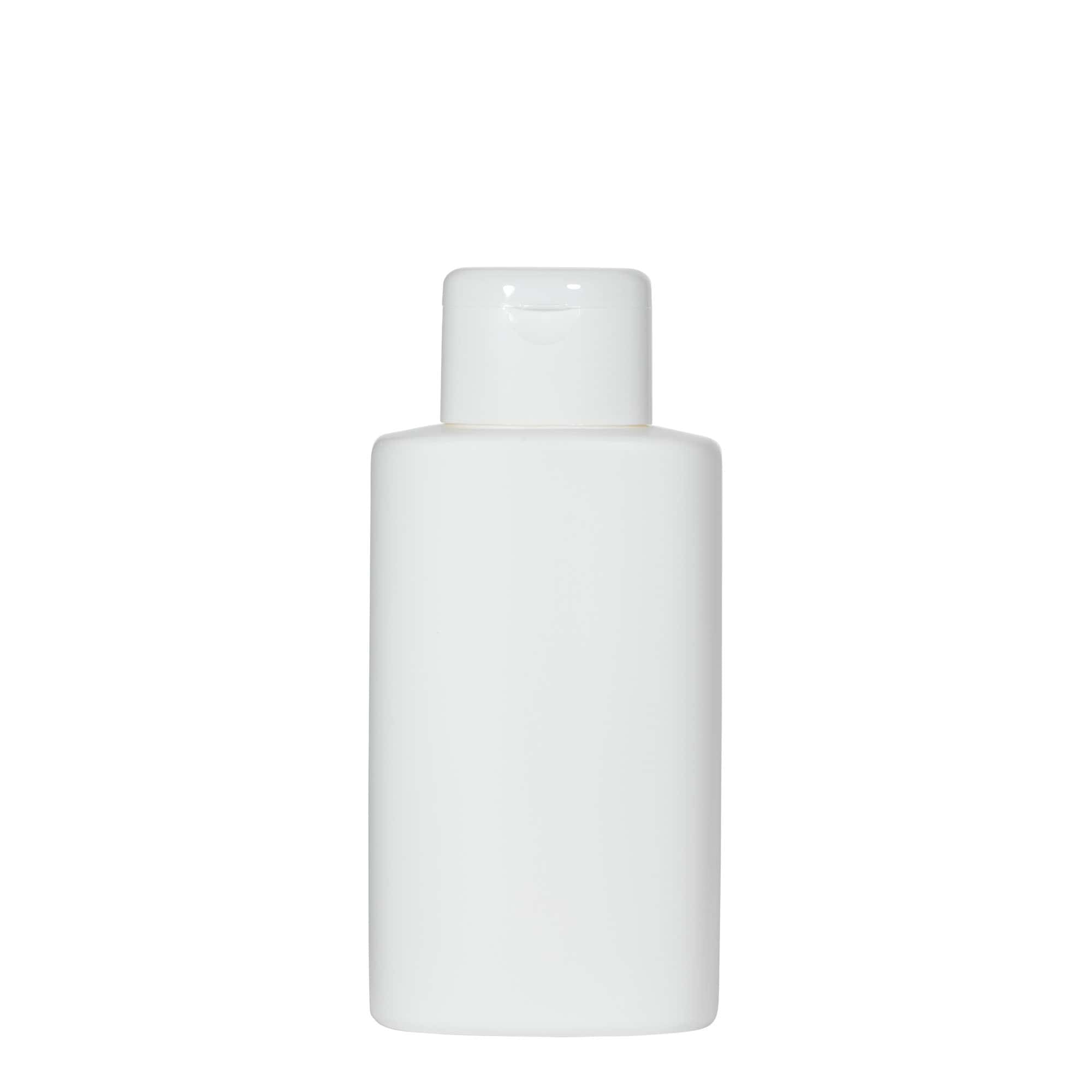 250 ml plastik şişe 'Indy', oval, HDPE, beyaz, ağız: vidalı kapak
