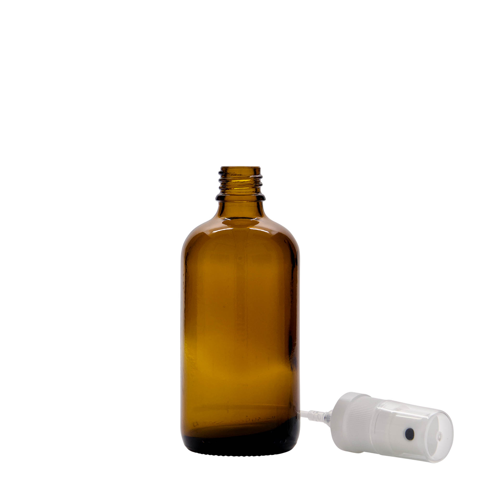 100 ml Sprey Şişesi İlaç, Cam, Kahverengi, Ağız: DIN 18