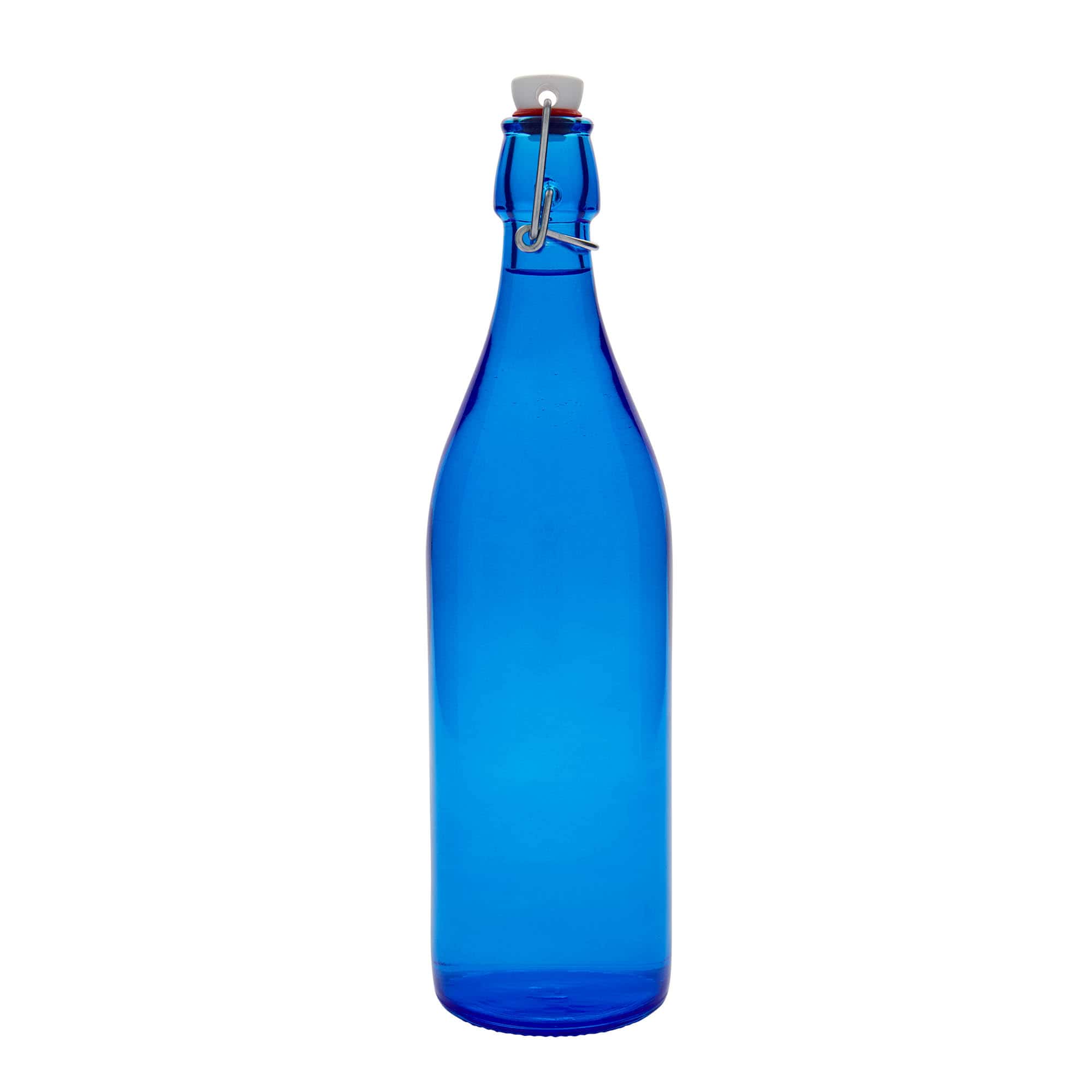 1.000 ml cam şişe 'Giara', mavi, ağız: mandallı kapak