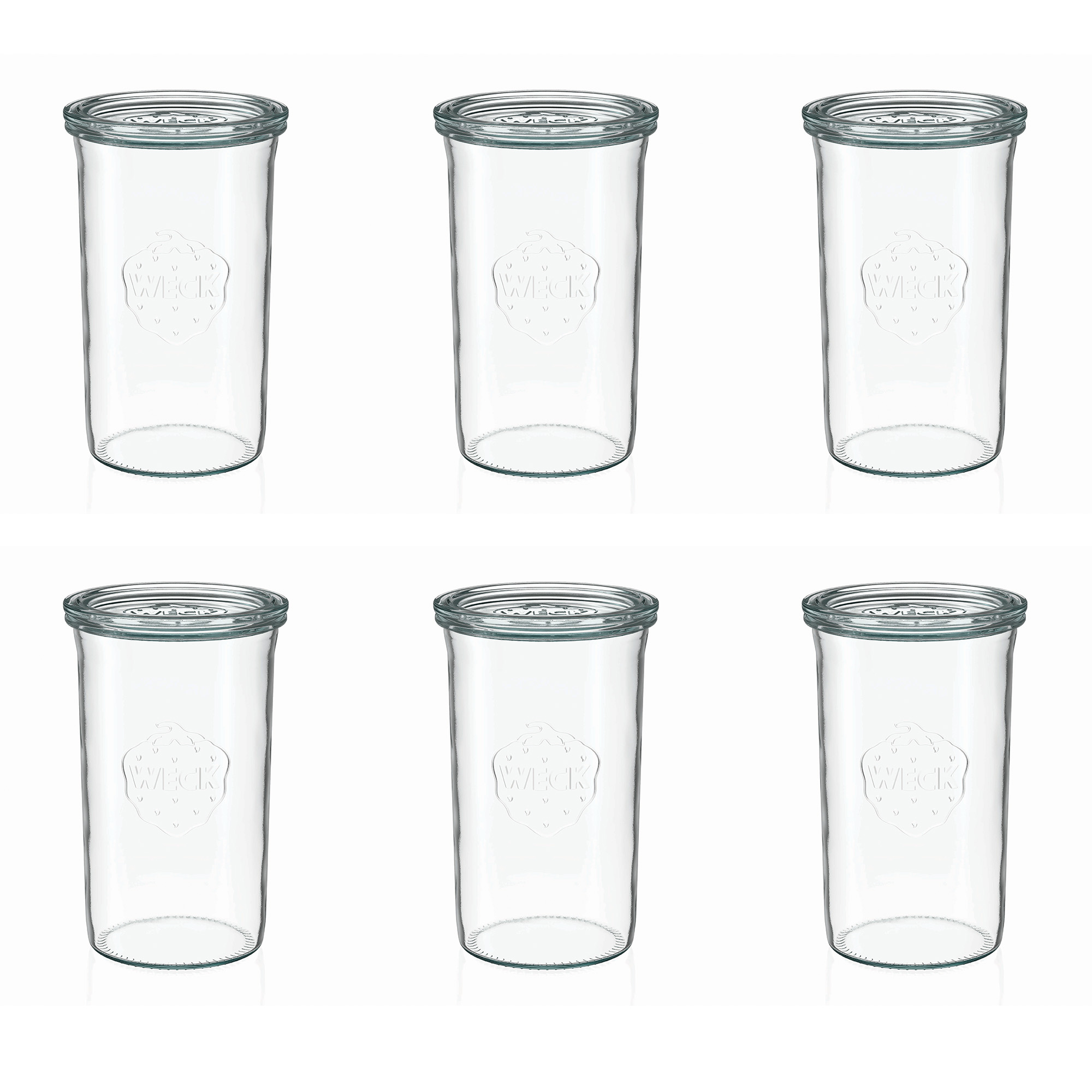 6x 1000 ml WECK kavanoz cam kapaklı RR 100