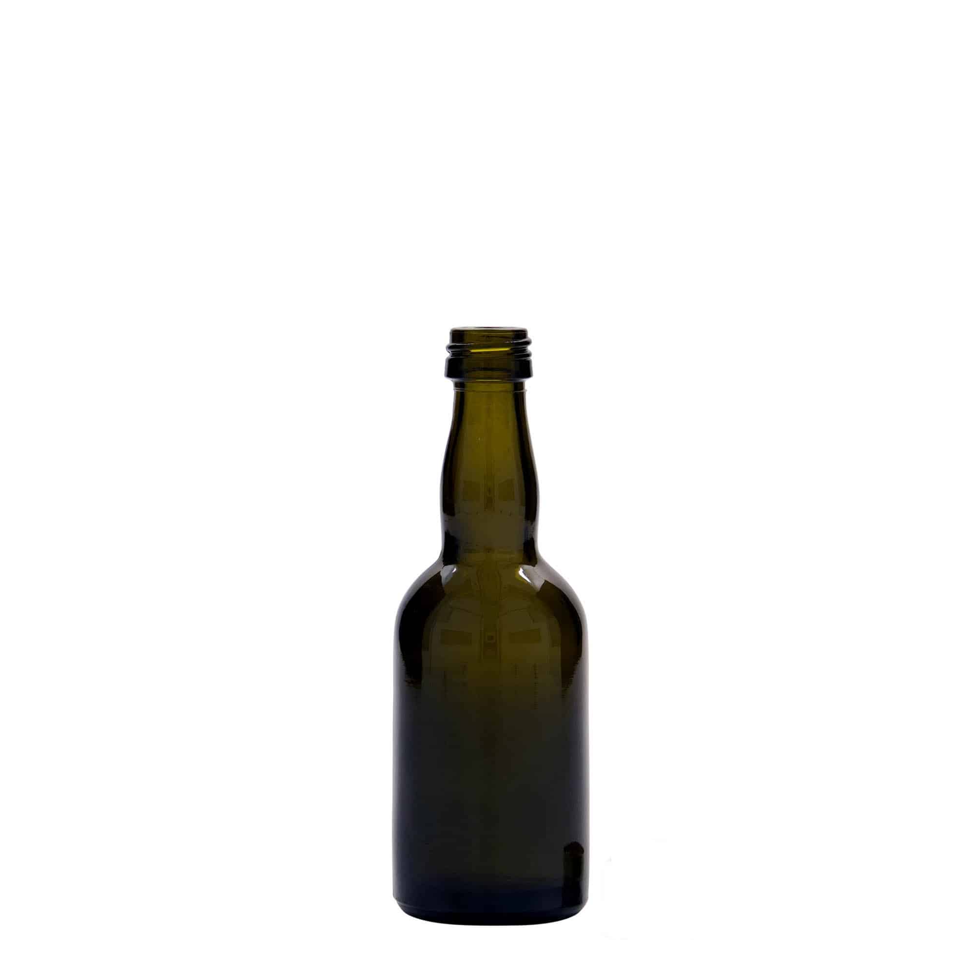50 ml cam şişe 'Proba', antik yeşil, ağız: PP 18 50 ml cam şişe 'Proba', antik yeşil, ağız: PP 18