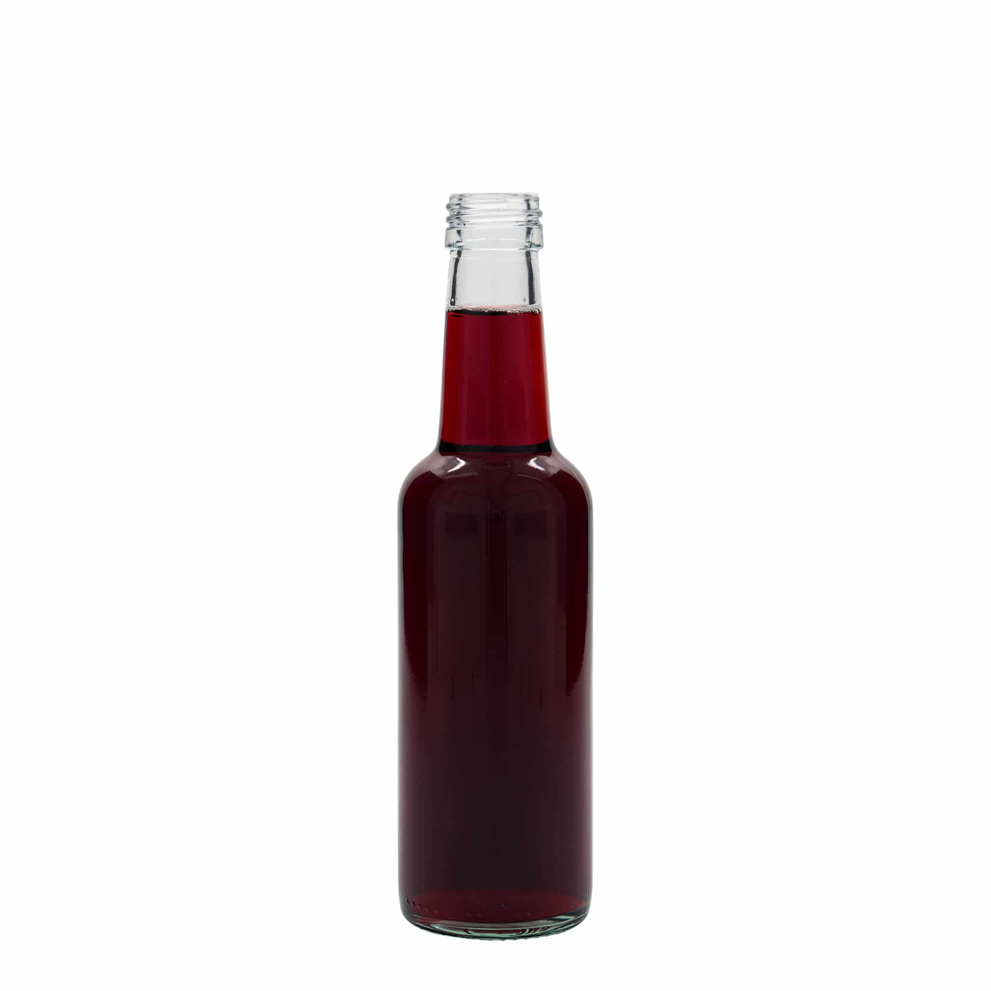 250 ml Düz Boyunlu Cam Şişe, Ağız: PP 28