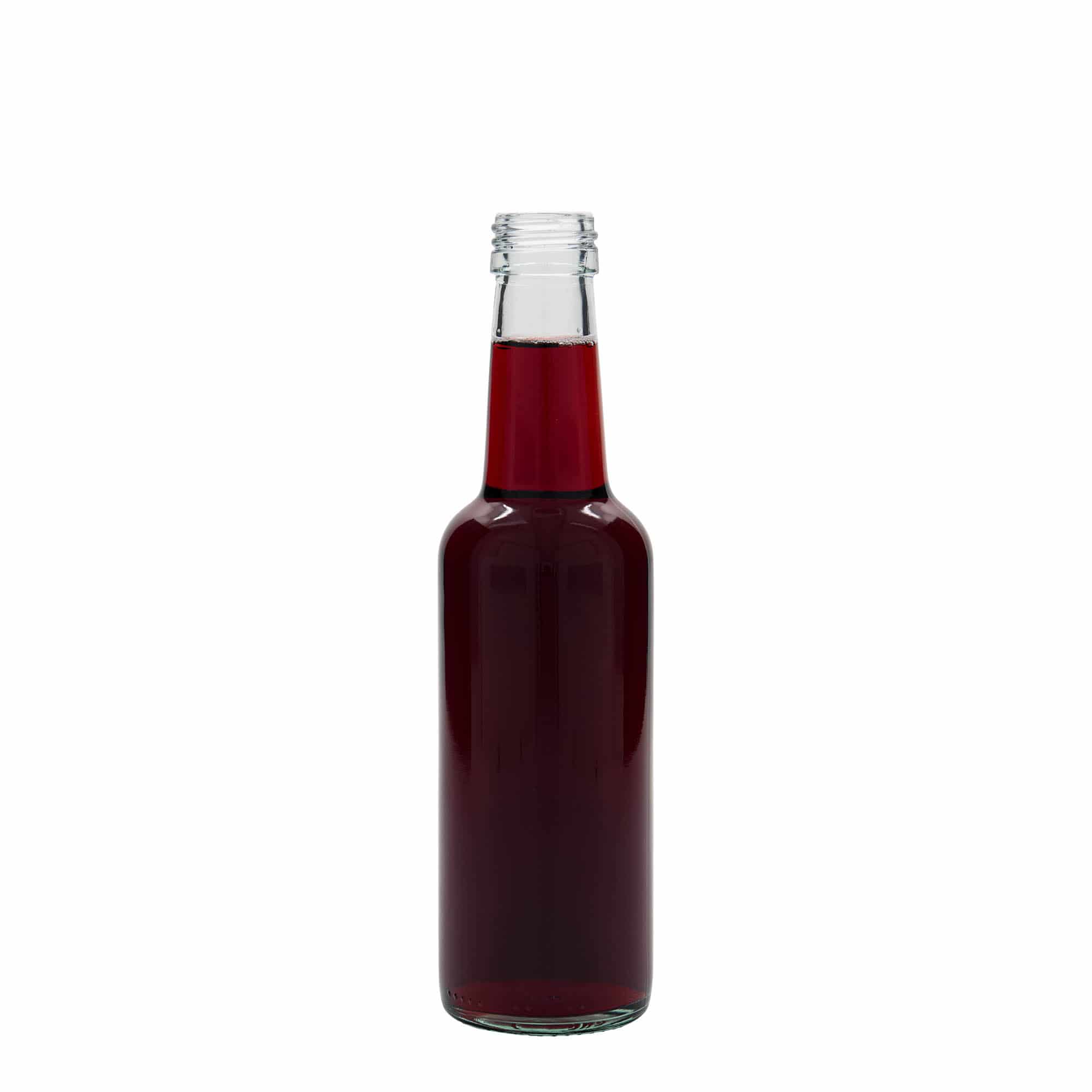 250 ml Düz Boyunlu Cam Şişe, Ağız: PP 28