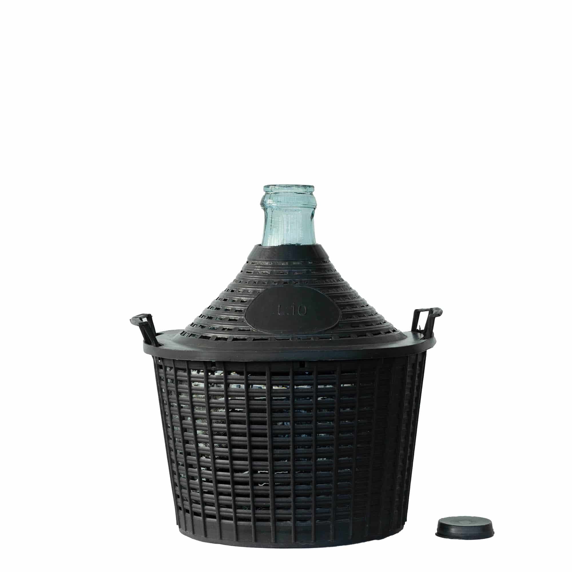 10 l Balon Şişesi Dar Boyun, Cam, Ağız: Kapaklı