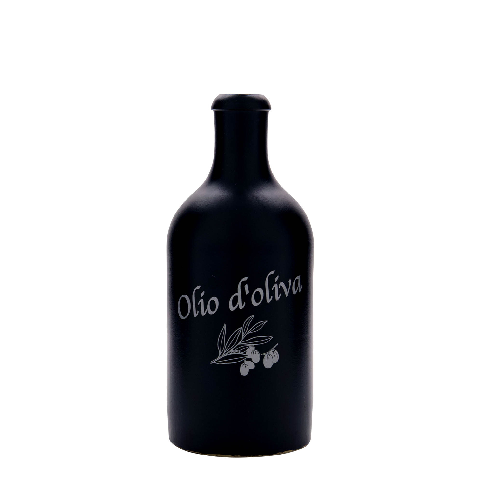 500 ml Toprak Sürahi, Motif: Zeytinyağı, Taş Seramik, siyah, Ağız: Mantar 500 ml Toprak Sürahi, Motif: Zeytinyağı, Taş Seramik, siyah, Ağız: Mantar
