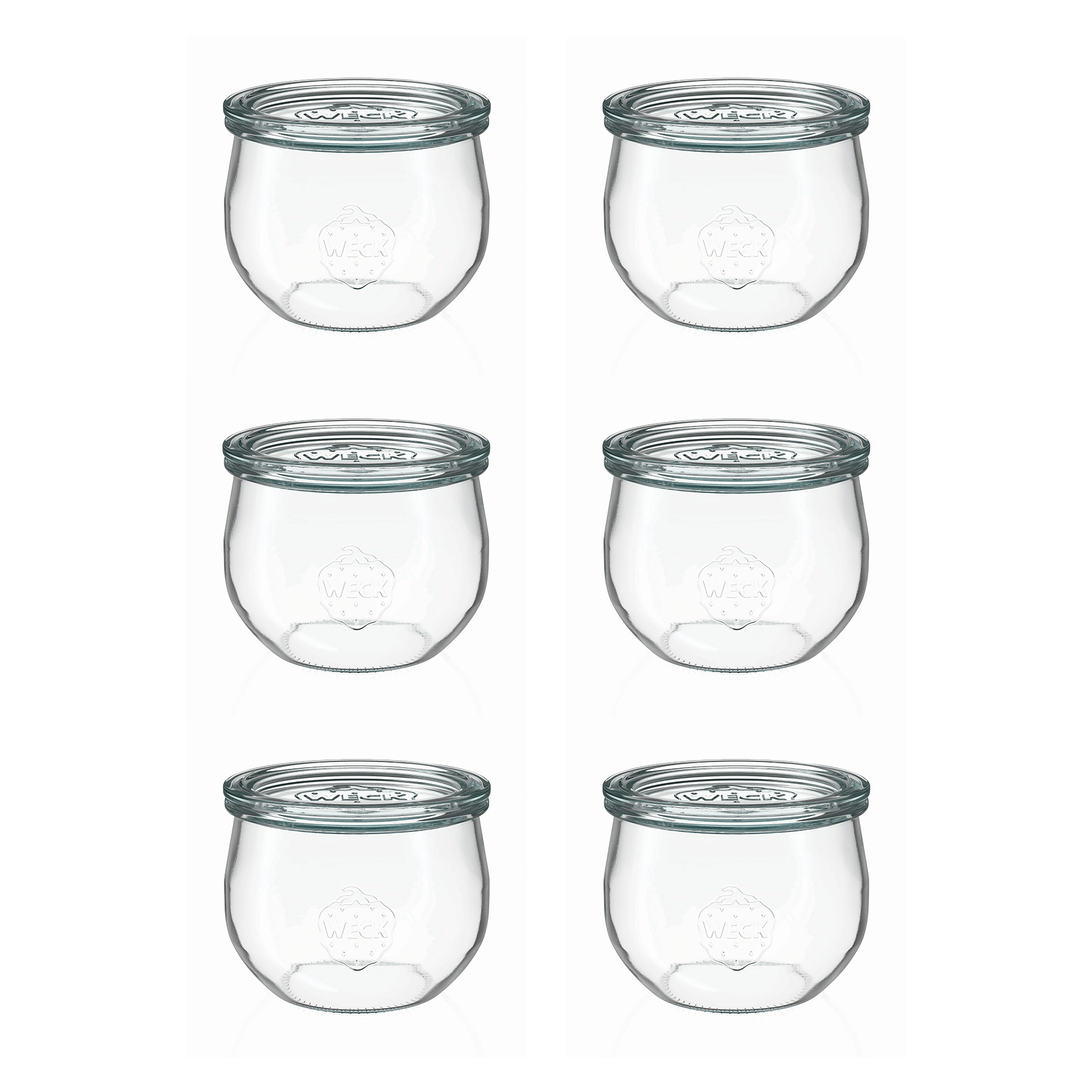 6x 580 ml WECK lale kavanozu cam kapaklı RR 100