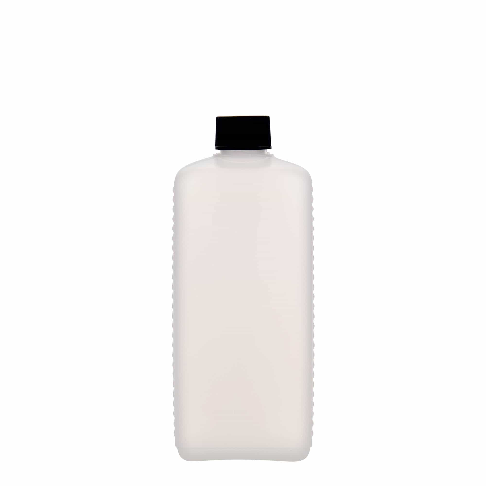 500 ml Kanister şişe, dikdörtgen, HDPE plastik, doğal, ağız: DIN 25 EPE