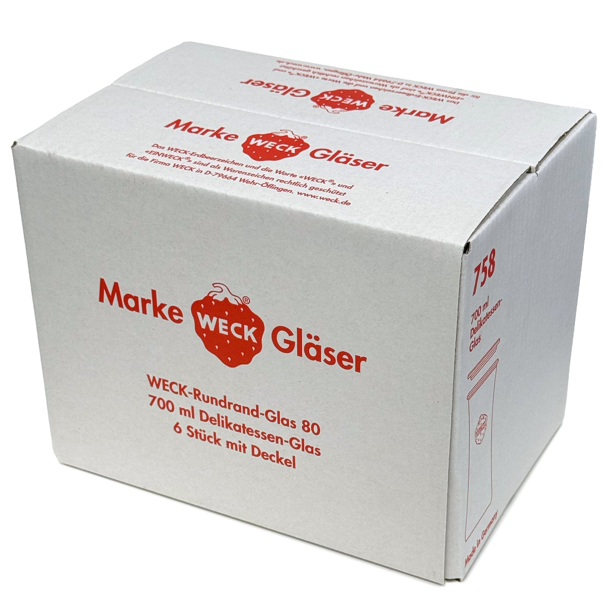 6x 730 ml WECK gurme kavanoz cam kapaklı RR 80