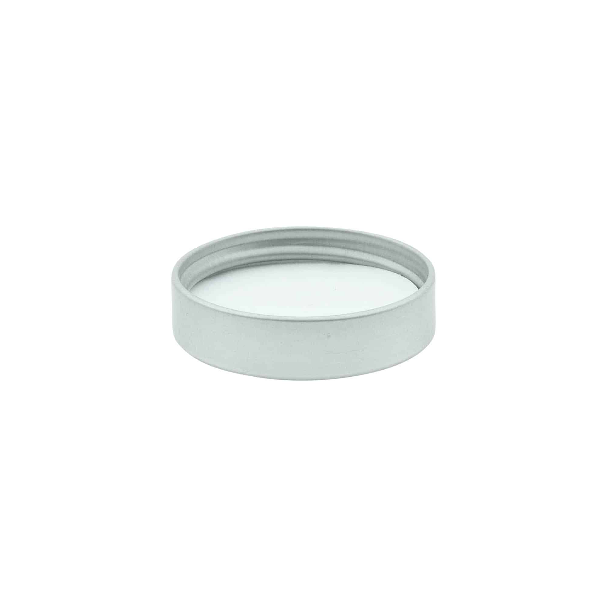 Vidalı kapak, metal, gümüş, ağız çapı: 38/400