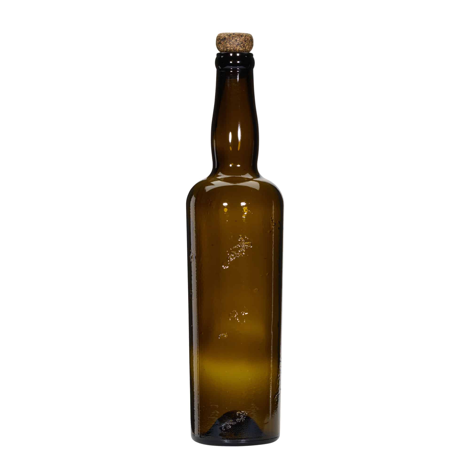 750 ml Wildly Crafted cam şişe 'Siroco', kahverengi, ağız: mantar