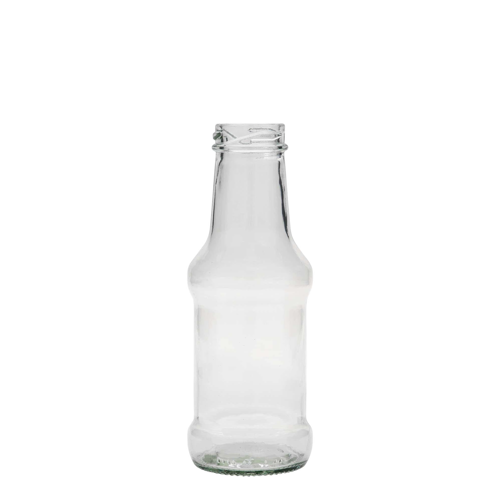 250 ml Sos Şişesi, Cam, Ağız: Vidalı Kapak (TO 38)