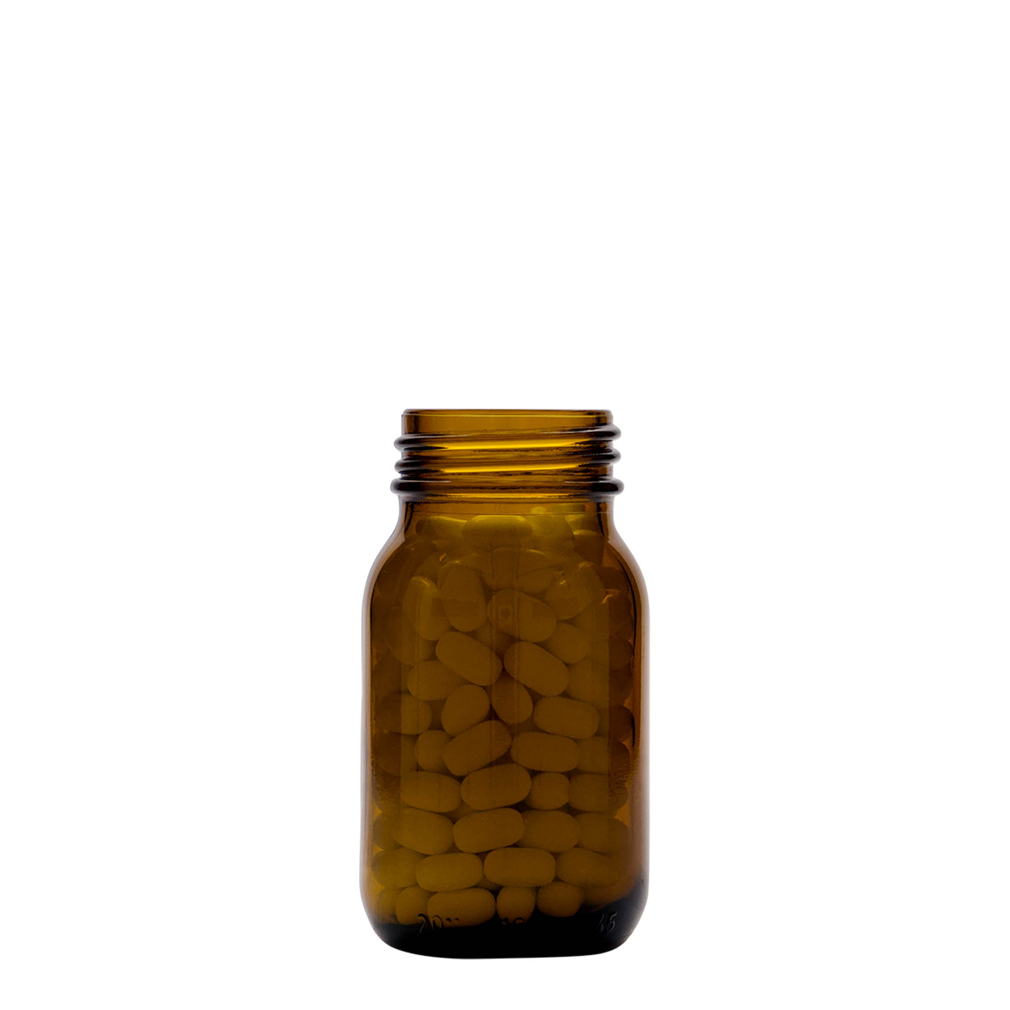 100 ml geniş ağızlı cam, kahverengi, ağız çapı: DIN 40 100 ml geniş ağızlı cam, kahverengi, ağız çapı: DIN 40