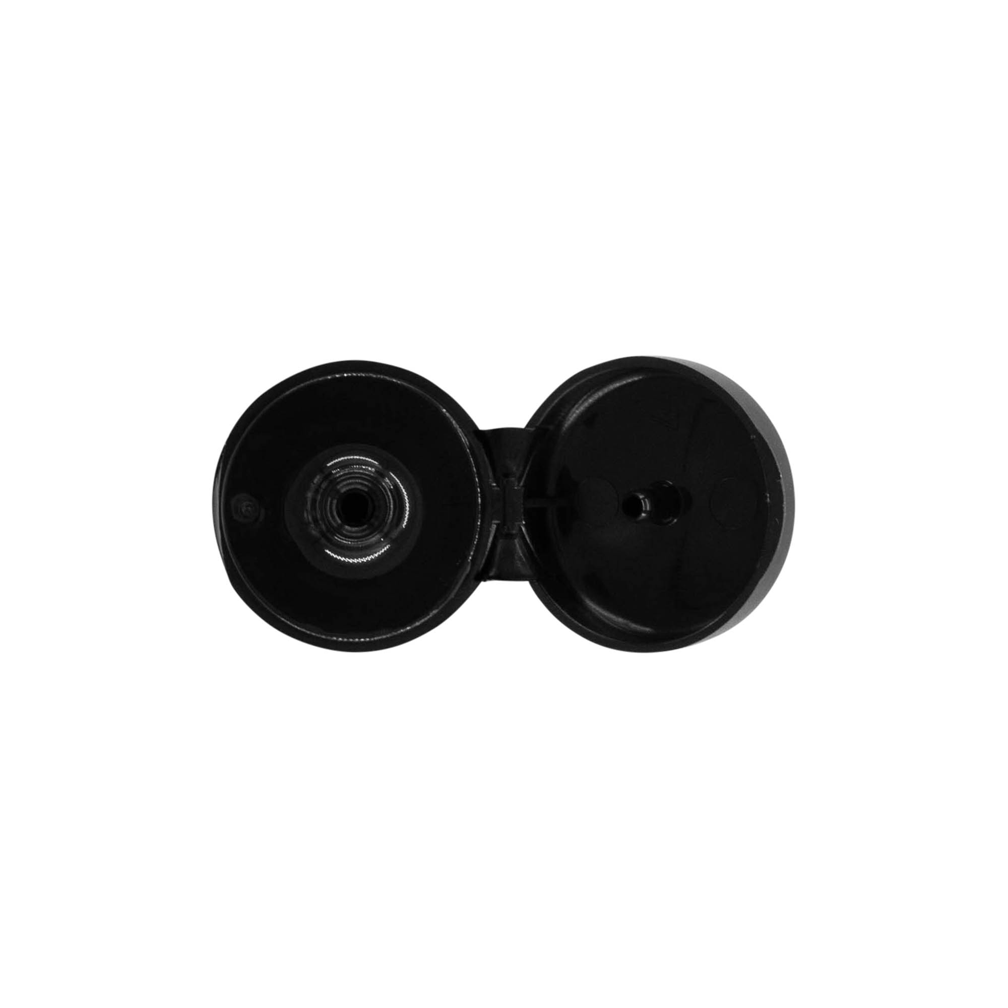 Vida kapak menteşe, PP plastik, siyah, ağız için: 20/410