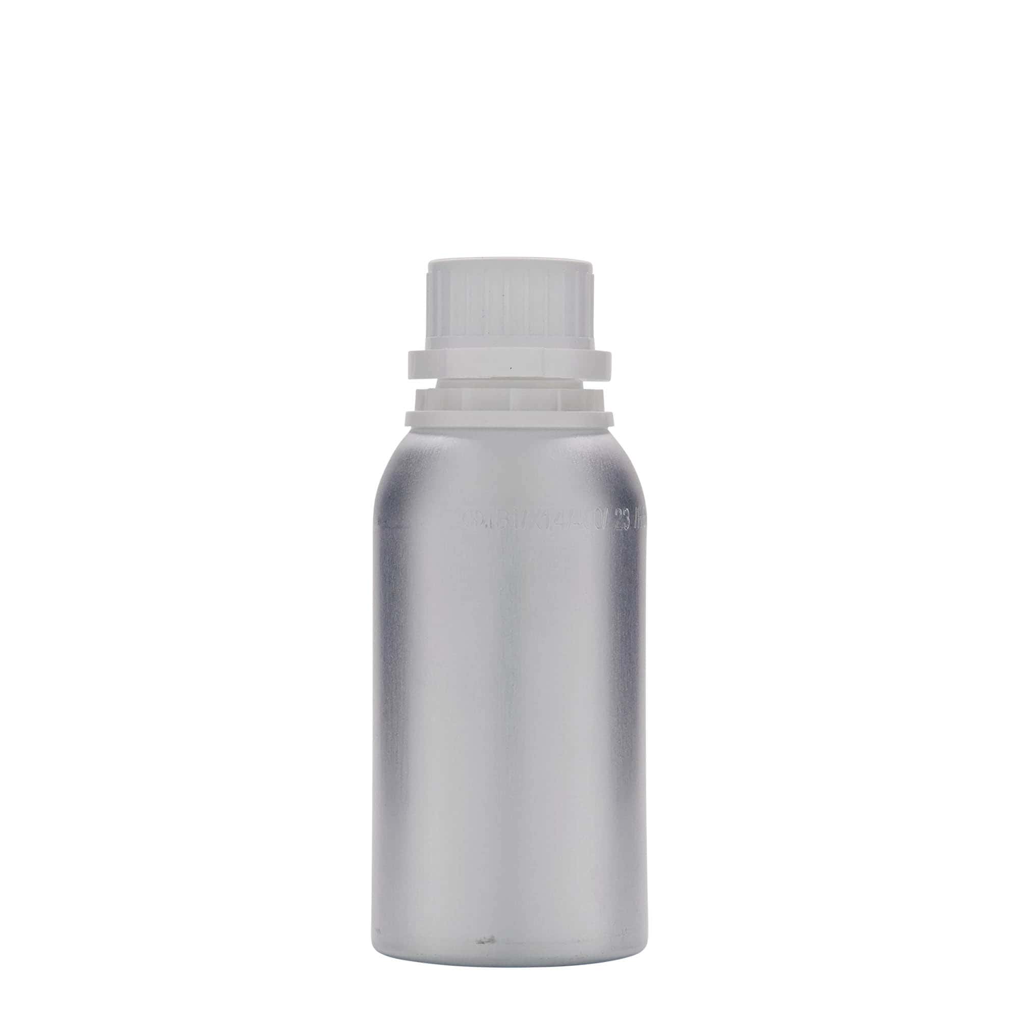275 ml Alüminyum şişe, metal, gümüş, ağız: DIN 32