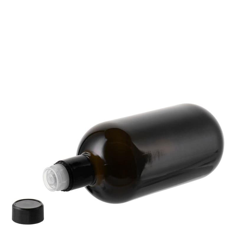 750 ml Sirke-/Yağ Şişesi 'Biolio', Cam, Antik Yeşil, Ağız: DOP