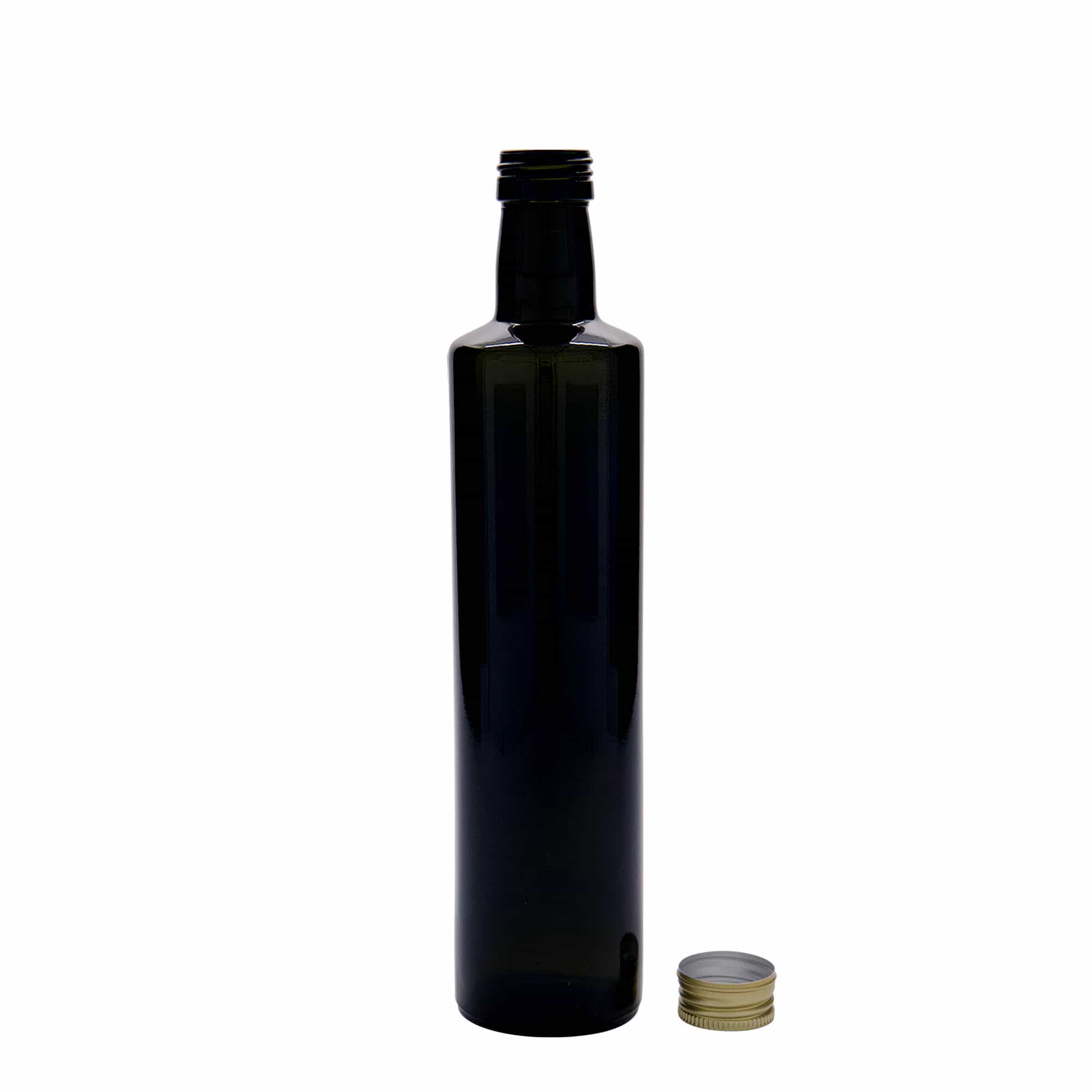 500 ml cam şişe 'Dorica', antik yeşil, ağız: PP 31,5