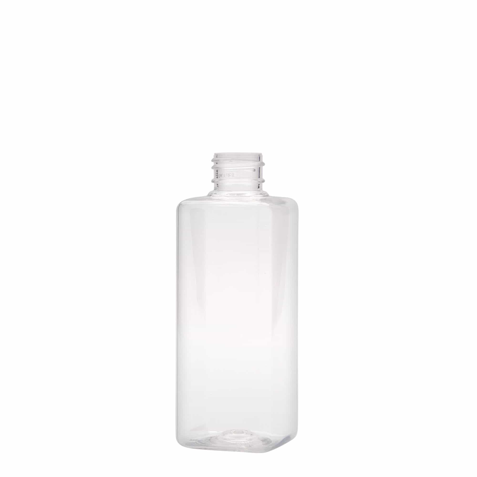 200 ml PET Şişe 'Karl', kare, plastik, ağız: 24/410