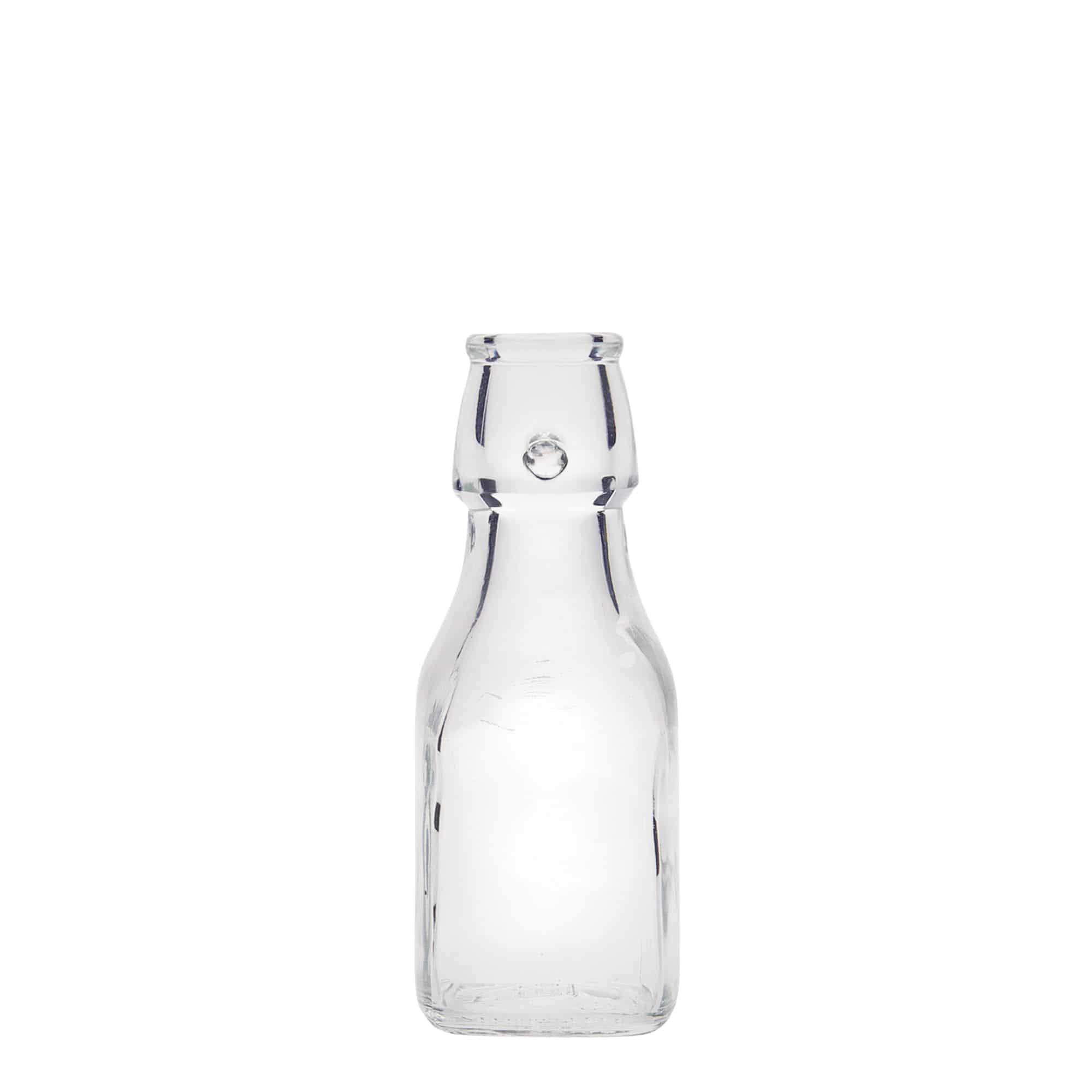 125 ml cam şişe 'Swing', kare, ağız: mandallı kapak