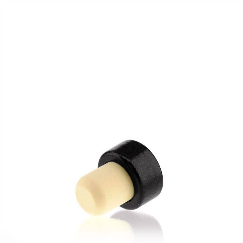 Sap mantar tıpa 19 mm, ahşap/plastik, siyah, ağız için: mantar