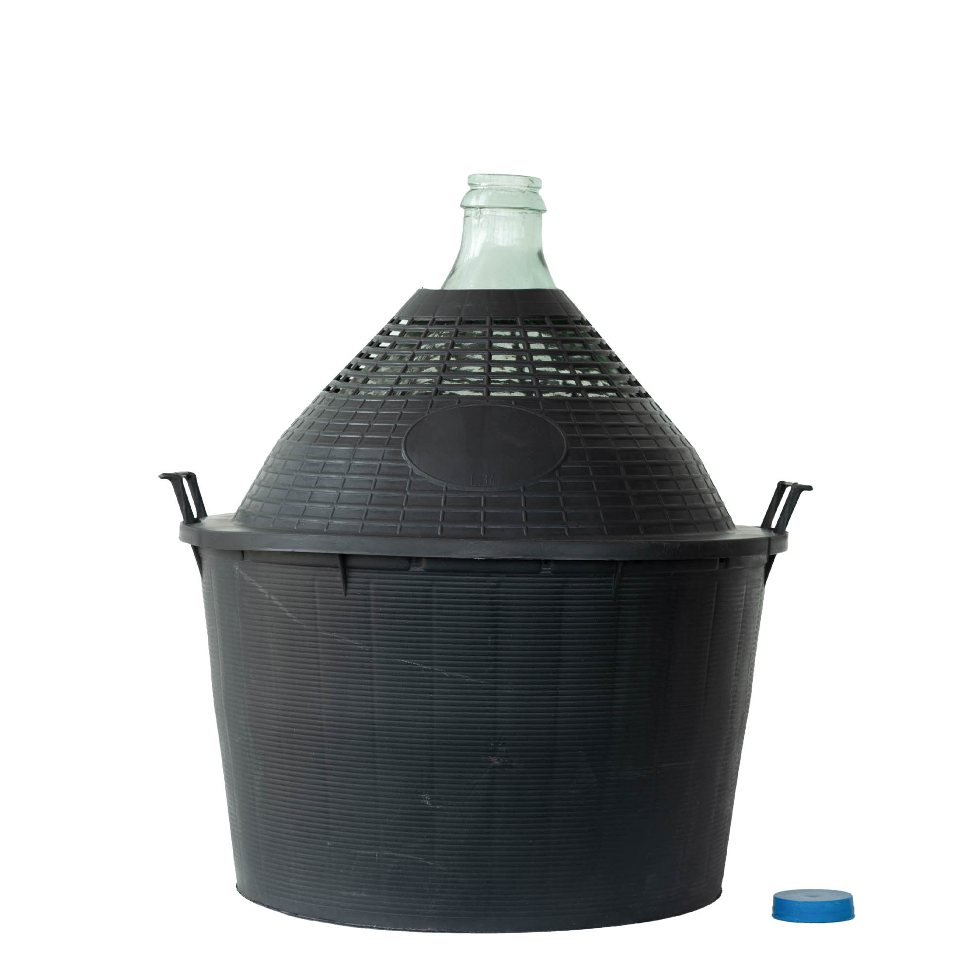 34 l Balon şişe dar ağız, cam, ağız: kapaklı