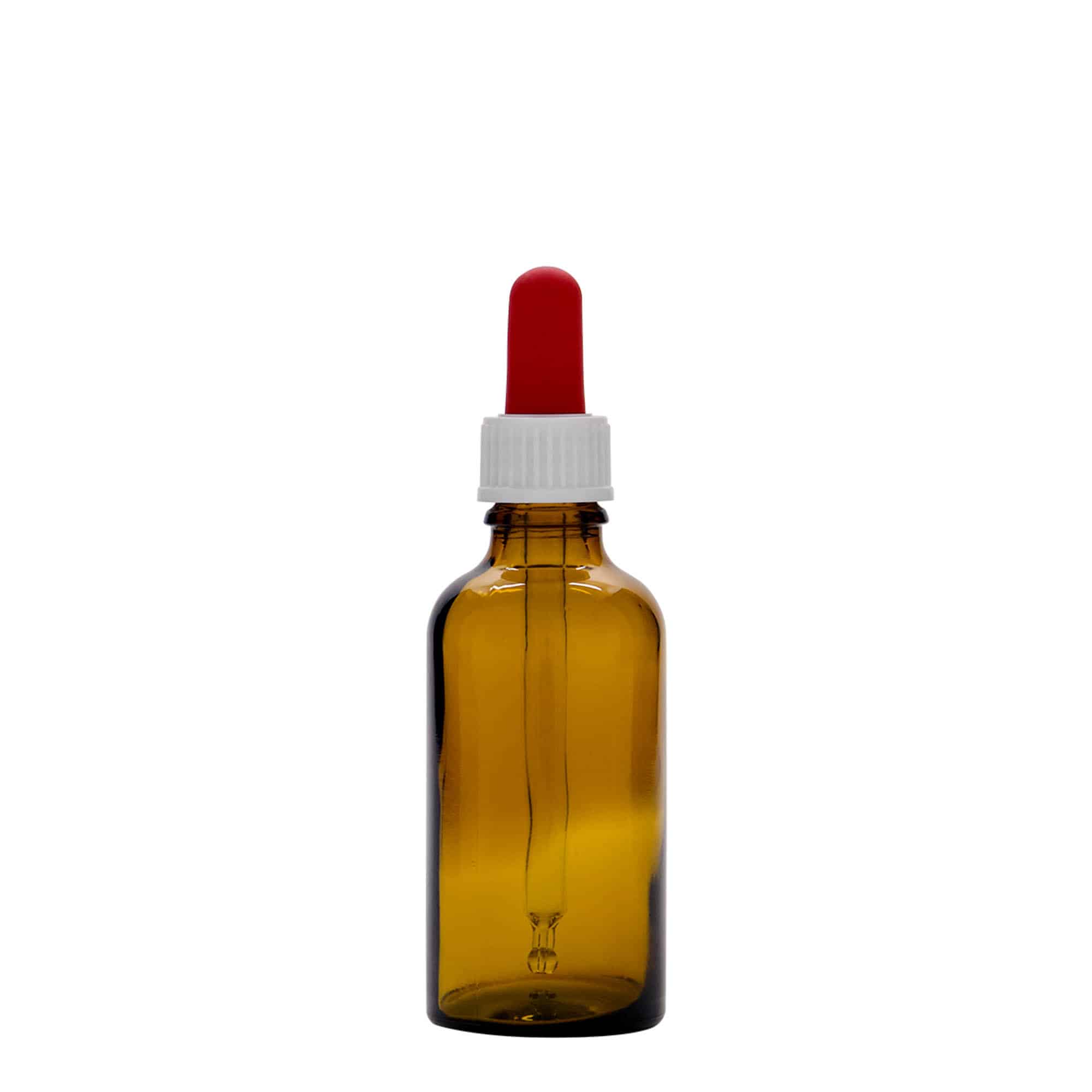 50 ml Pipet Şişesi Tıbbi, Cam, kahverengi-kırmızı, Ağız: DIN 18