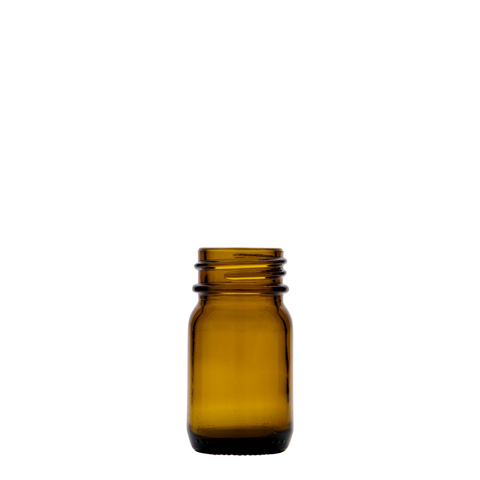 30 ml geniş ağızlı cam, kahverengi, ağız çapı: DIN 32