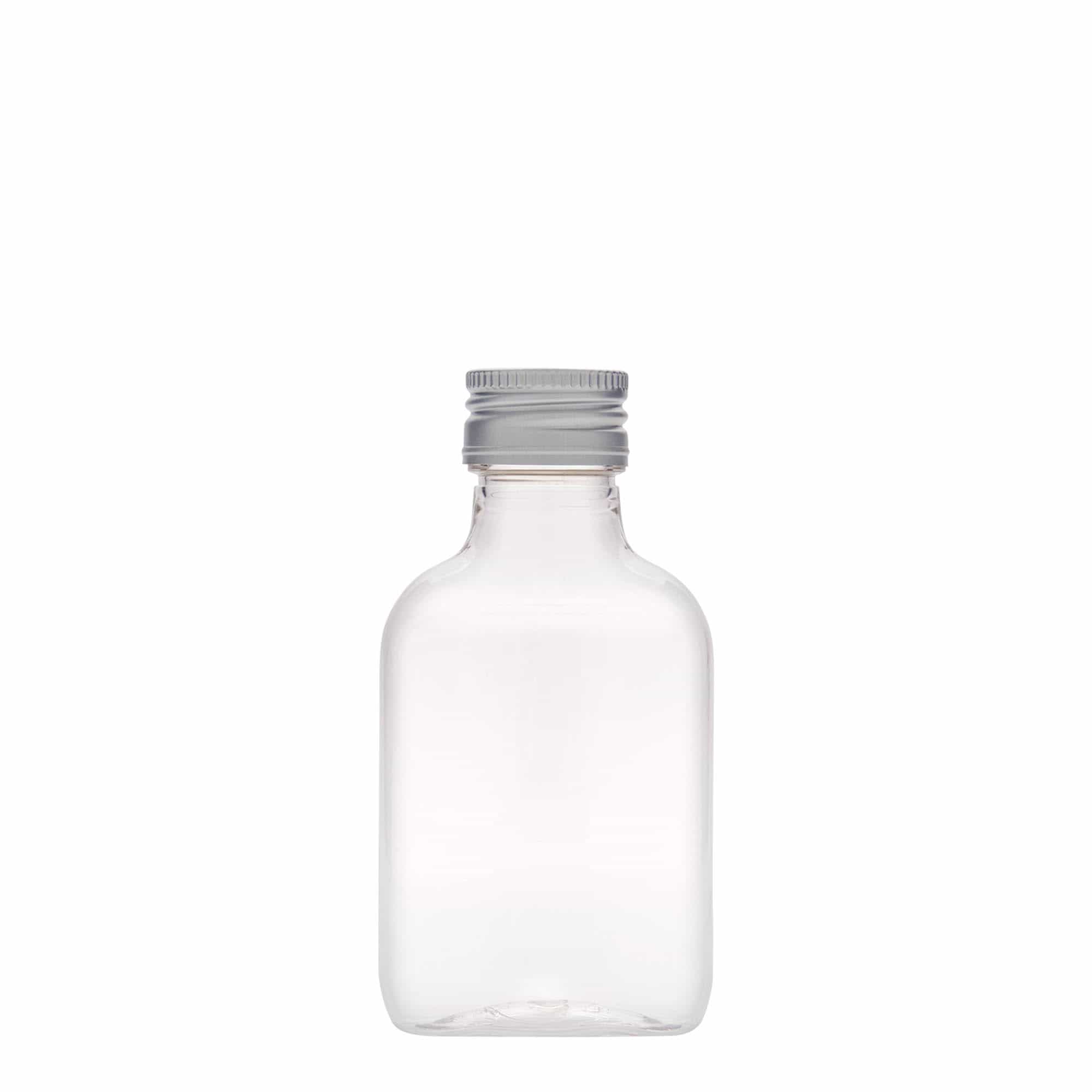 100 ml Cep şişesi, oval, PET plastik, Ağız: PP 28