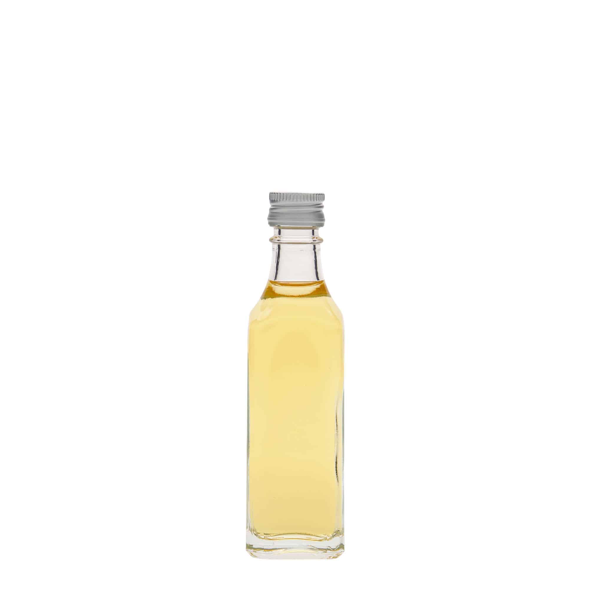50 ml cam şişe 'Siena', kare, ağız: PP 18