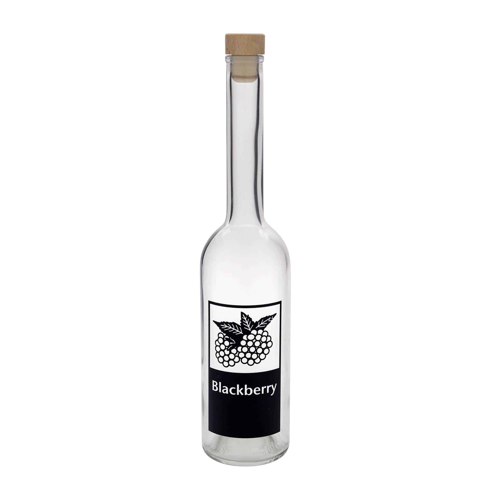 500 ml Cam Şişe 'Opera', Motif: Böğürtlen, Ağız: Mantar