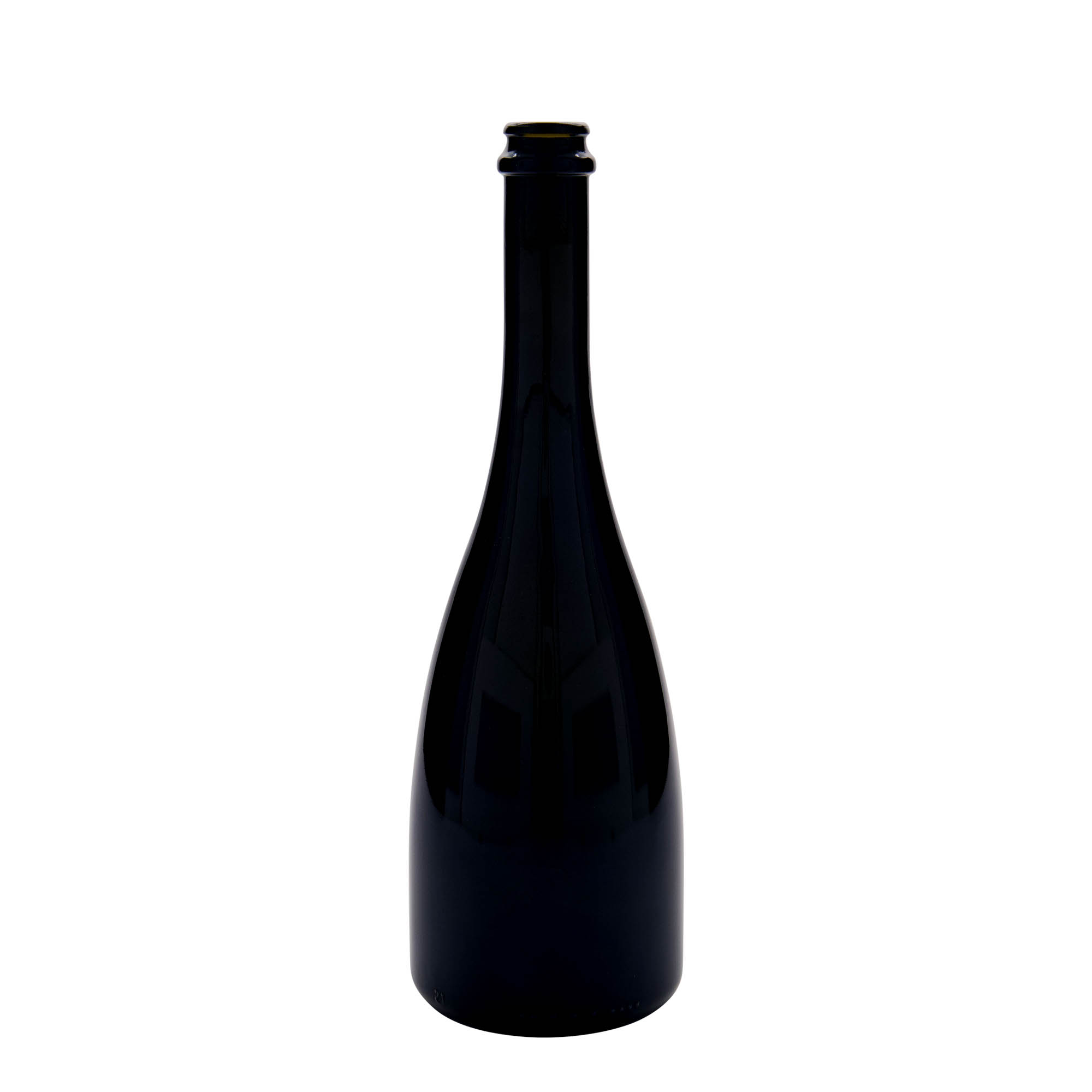 750 ml Bira-/Şampanya Şişesi 'Tosca', Cam, antik yeşil, Ağız: Kronkork