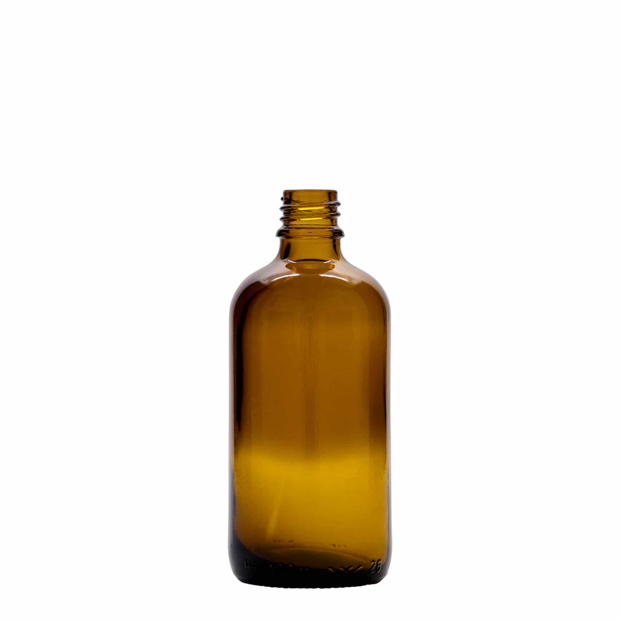 100 ml Pipet Şişesi Tıbbi, Cam, kahverengi-kırmızı, Ağız: DIN 18