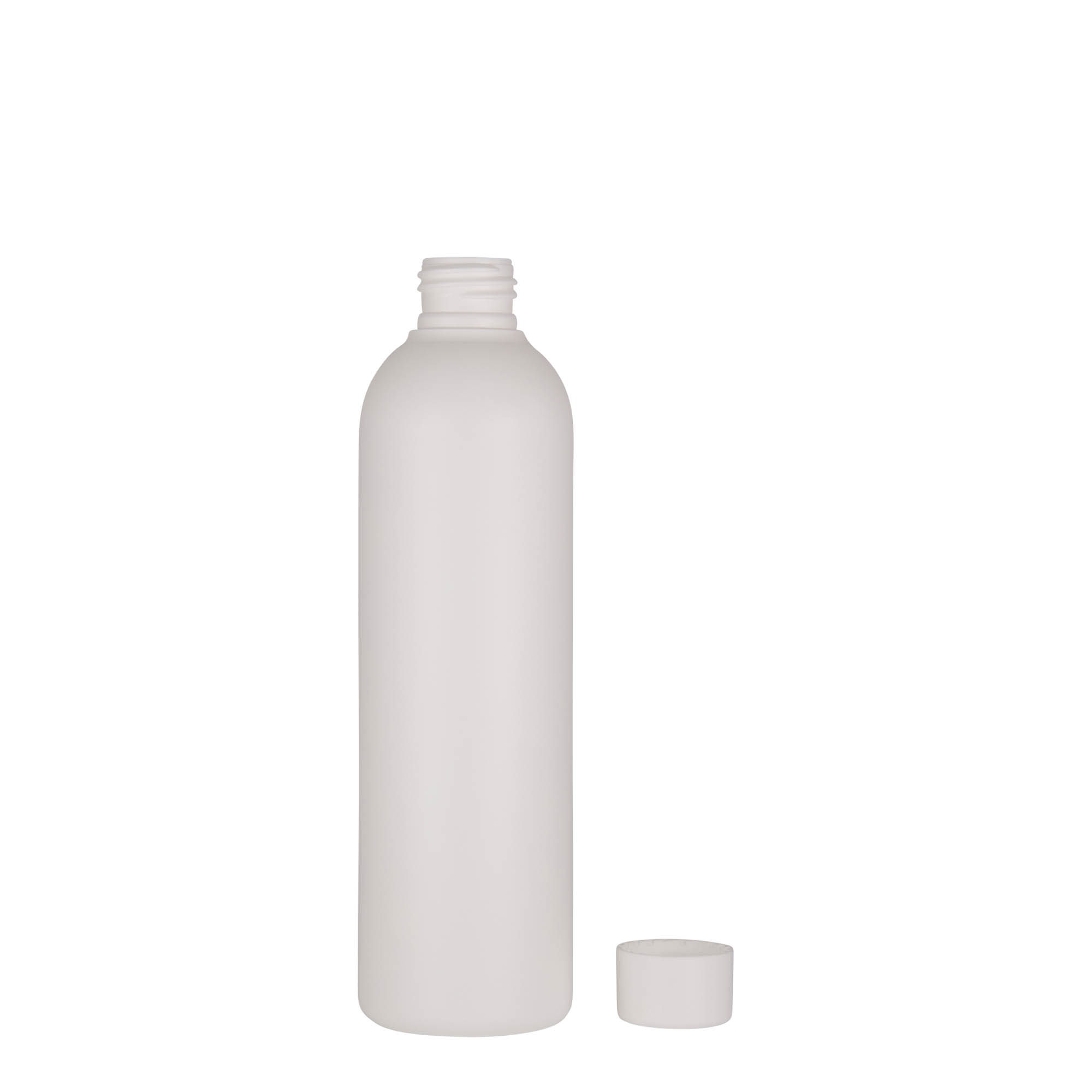 250 ml plastik şişe 'Tuffy', HDPE, beyaz, ağız: 24/410 250 ml plastik şişe 'Tuffy', HDPE, beyaz, ağız: 24/410