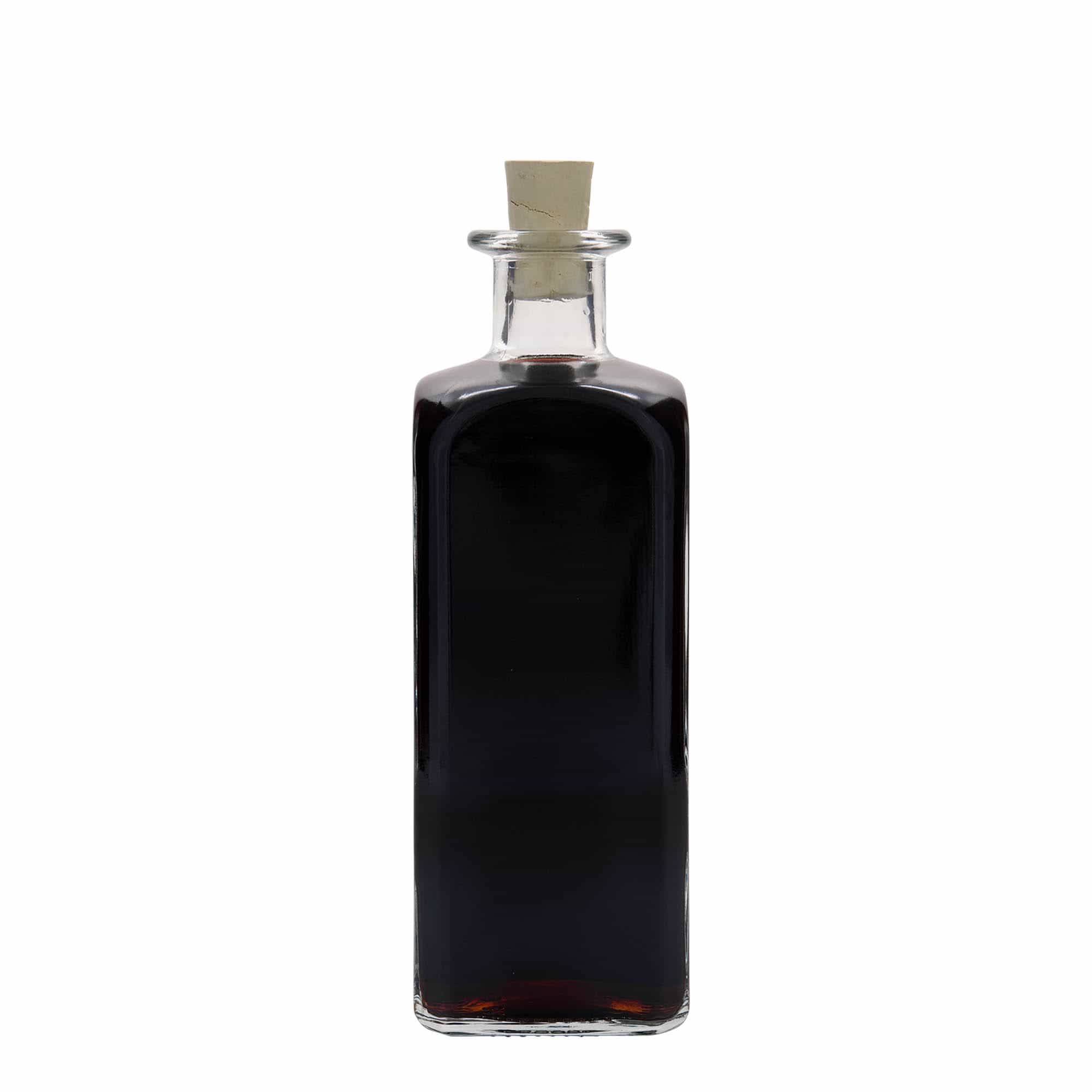 500 ml Cam Şişe Eczacı Kare, kare, Ağız: Mantar