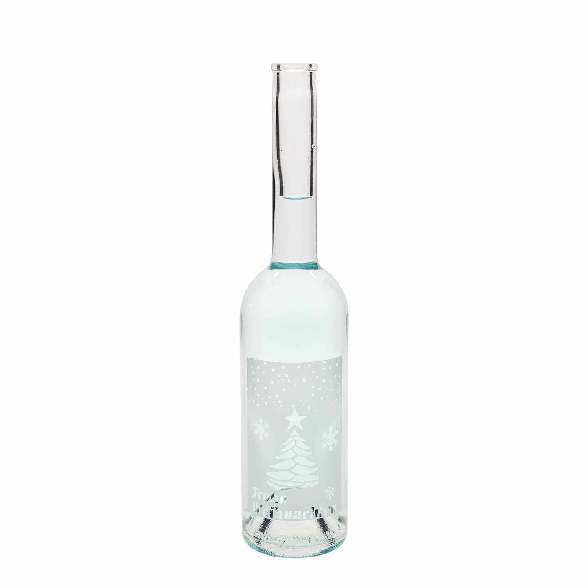 500 ml Cam şişe 'Opera', Motif: Beyaz Noel, Ağız: Mantar