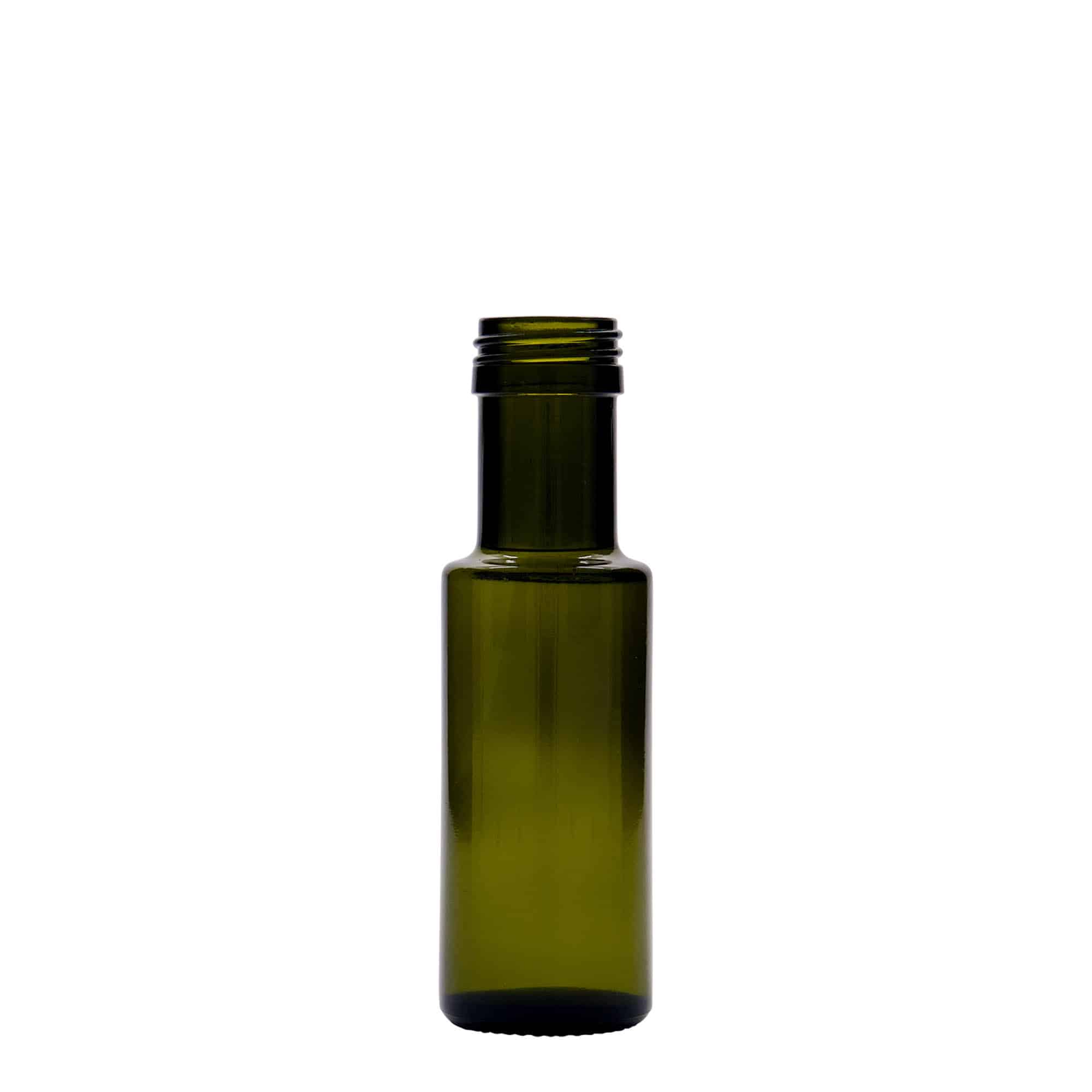 100 ml cam şişe 'Dorica', antik yeşil, ağız: PP 31,5