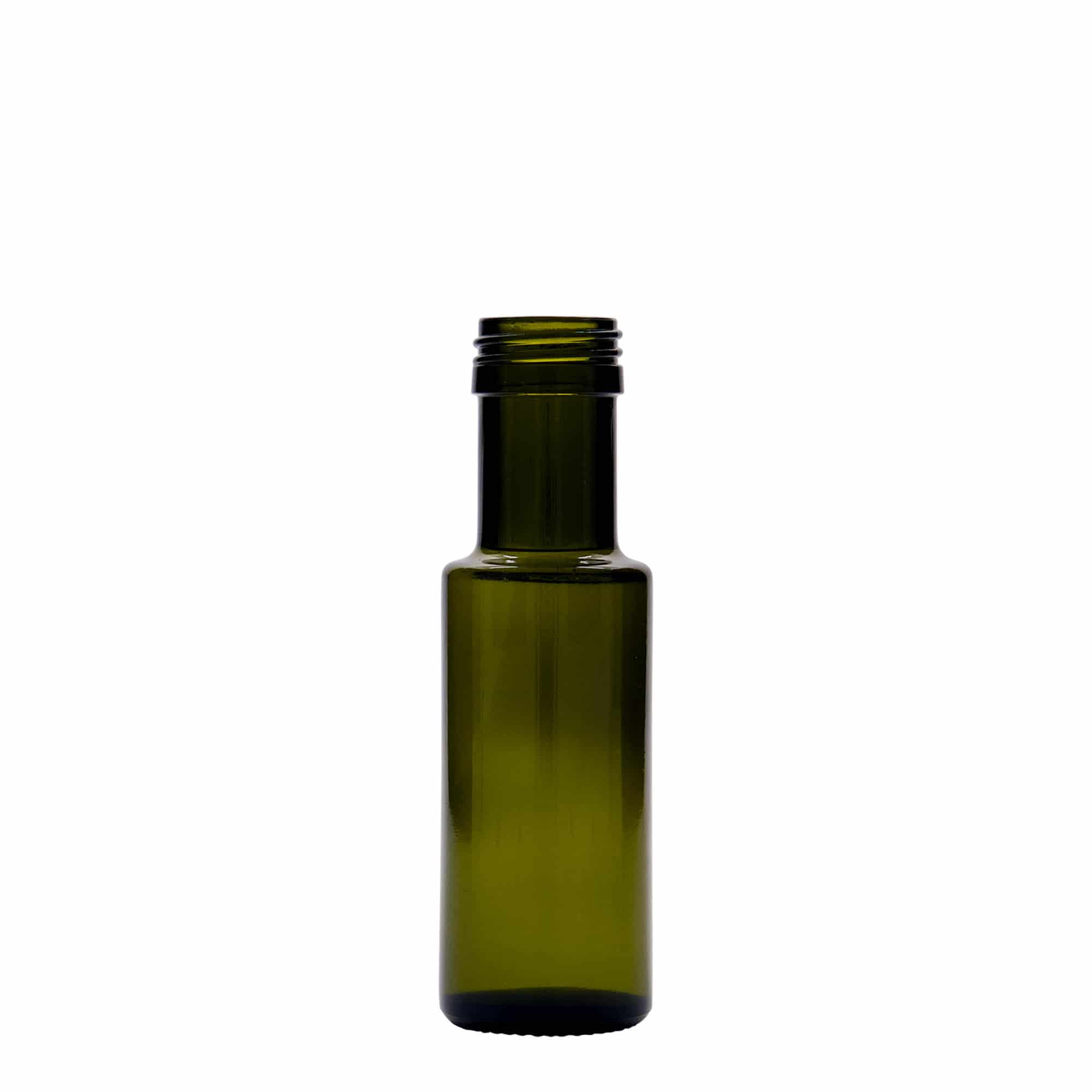 100 ml cam şişe 'Dorica', antik yeşil, ağız: PP 31,5