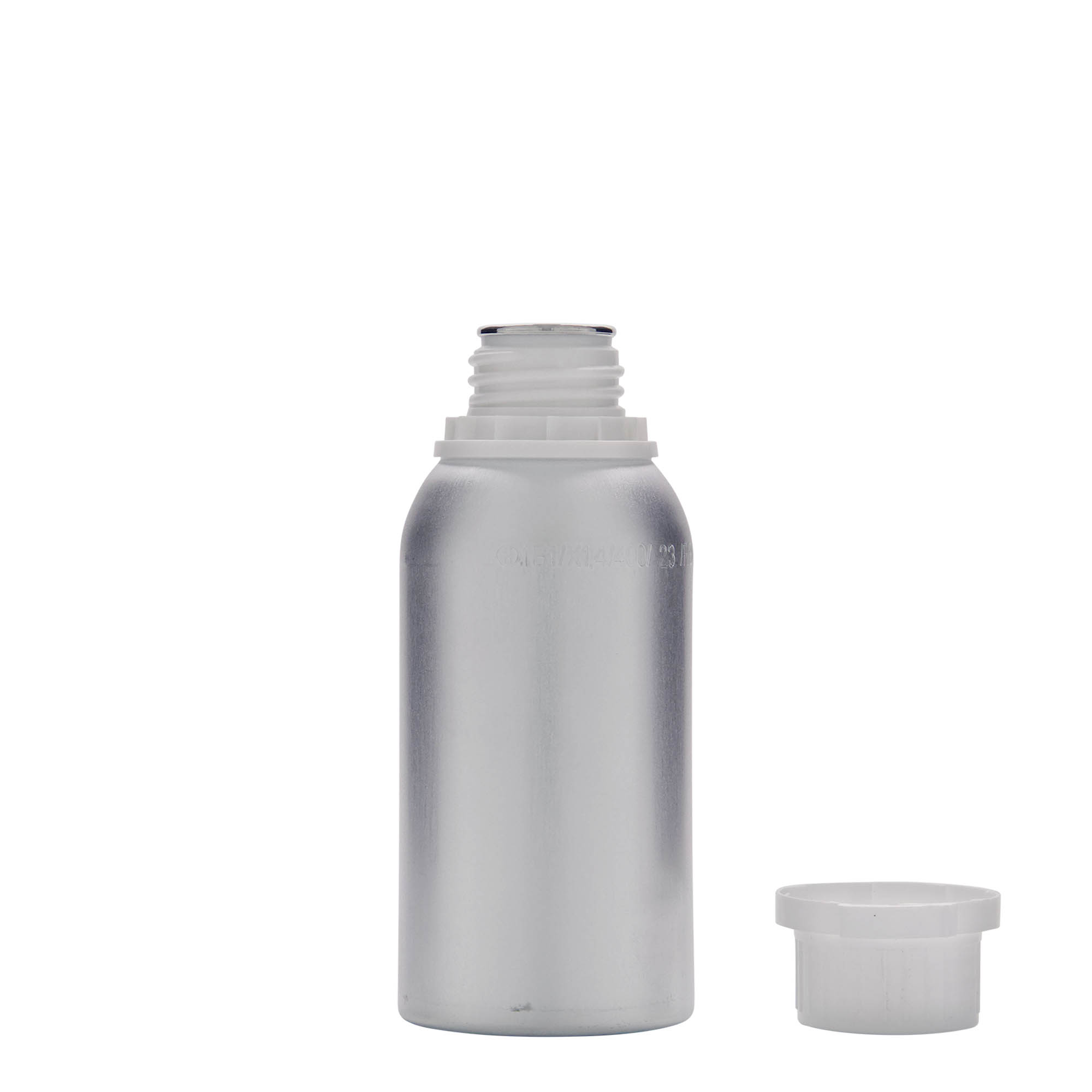 275 ml Alüminyum şişe, metal, gümüş, ağız: DIN 32