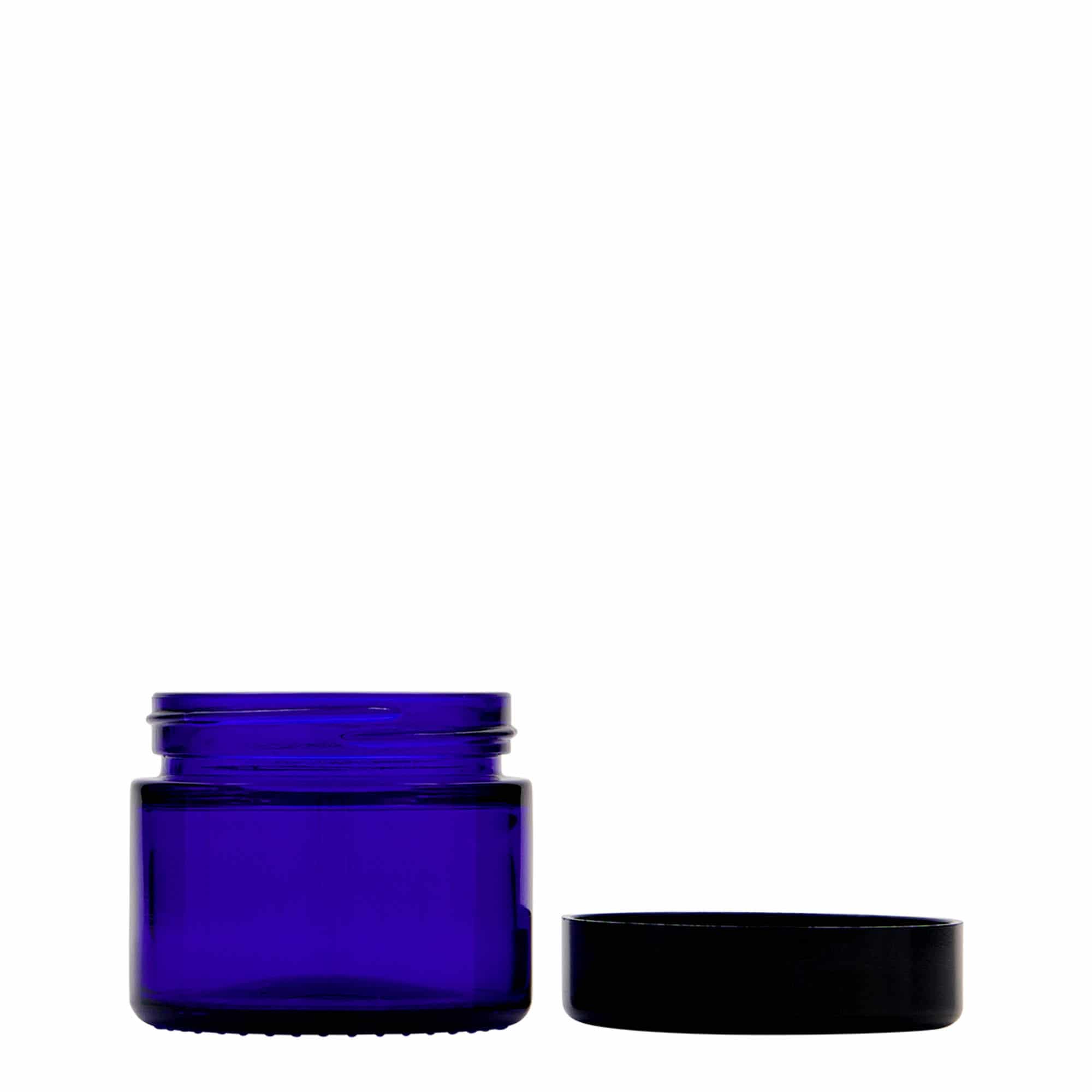 50 ml Kavanoz 'Blue Edition', Cam, kraliyet mavisi, Ağız: Vidalı kapak