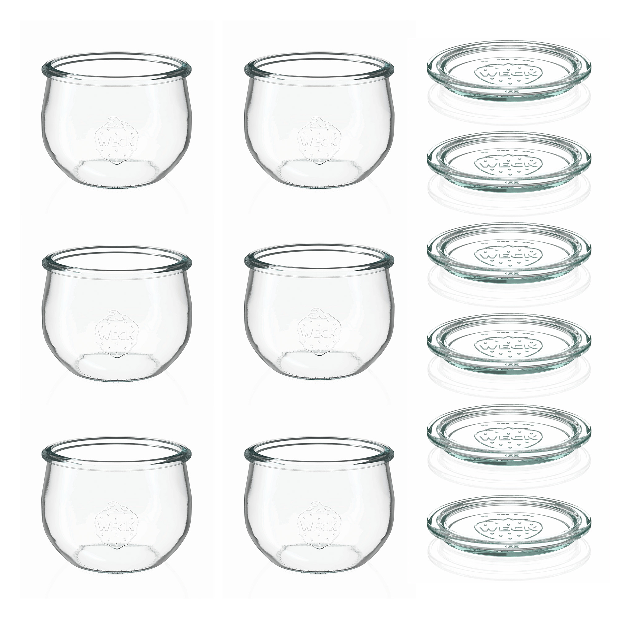6x 580 ml WECK lale kavanozu cam kapaklı RR 100