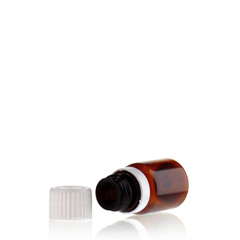 10 ml PET-Tıbbi Şişe 'Easy Living', kahverengi, plastik, ağız: DIN 18