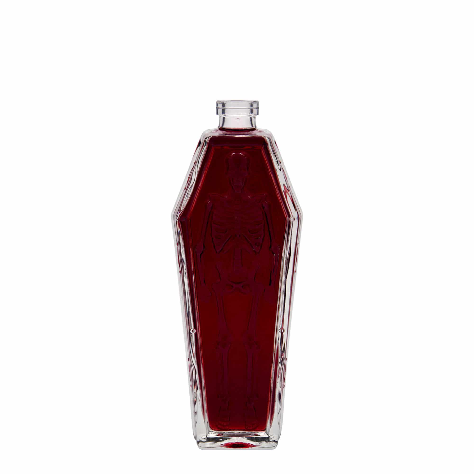 200 ml cam şişe 'Tabut', ağız: mantar tapa