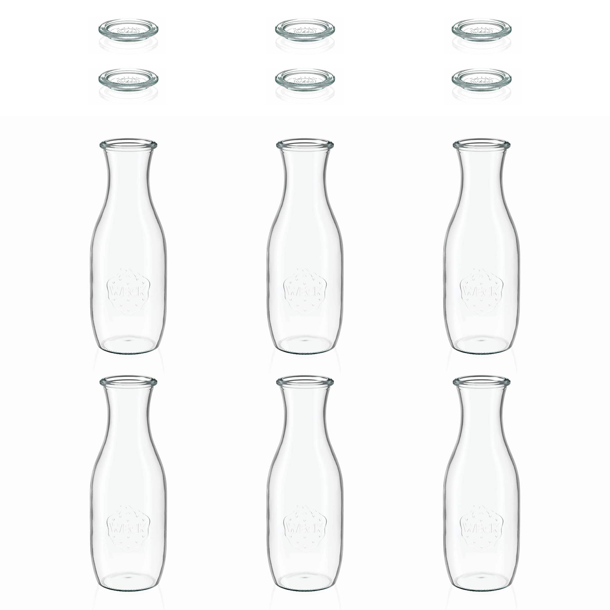 6x 1000 ml WECK-meyve suyu şeişesi cam kapaklı RR 60