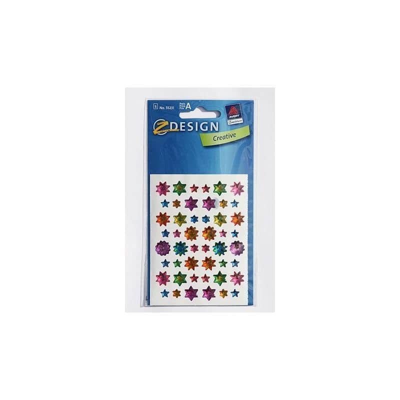 Zweckform Etiket 'Gelsterne', Plastik, çok renkli Zweckform Etiket 'Gelsterne', Plastik, çok renkli