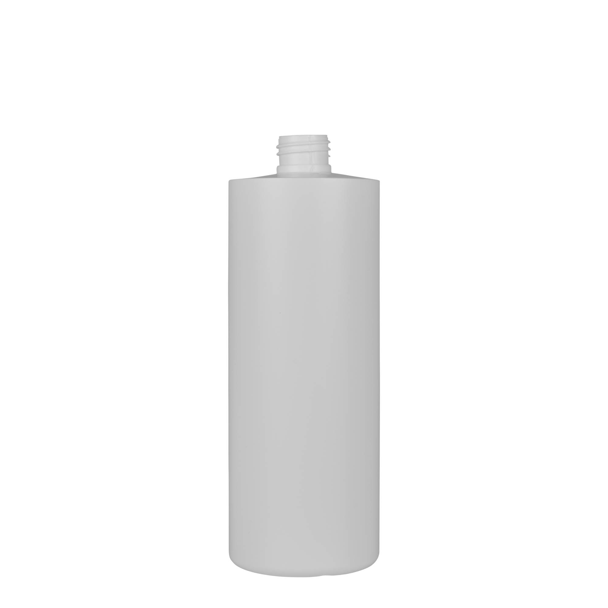 500 ml plastik şişe 'Pipe', Yeşil HDPE, beyaz, Ağız: 24/410
